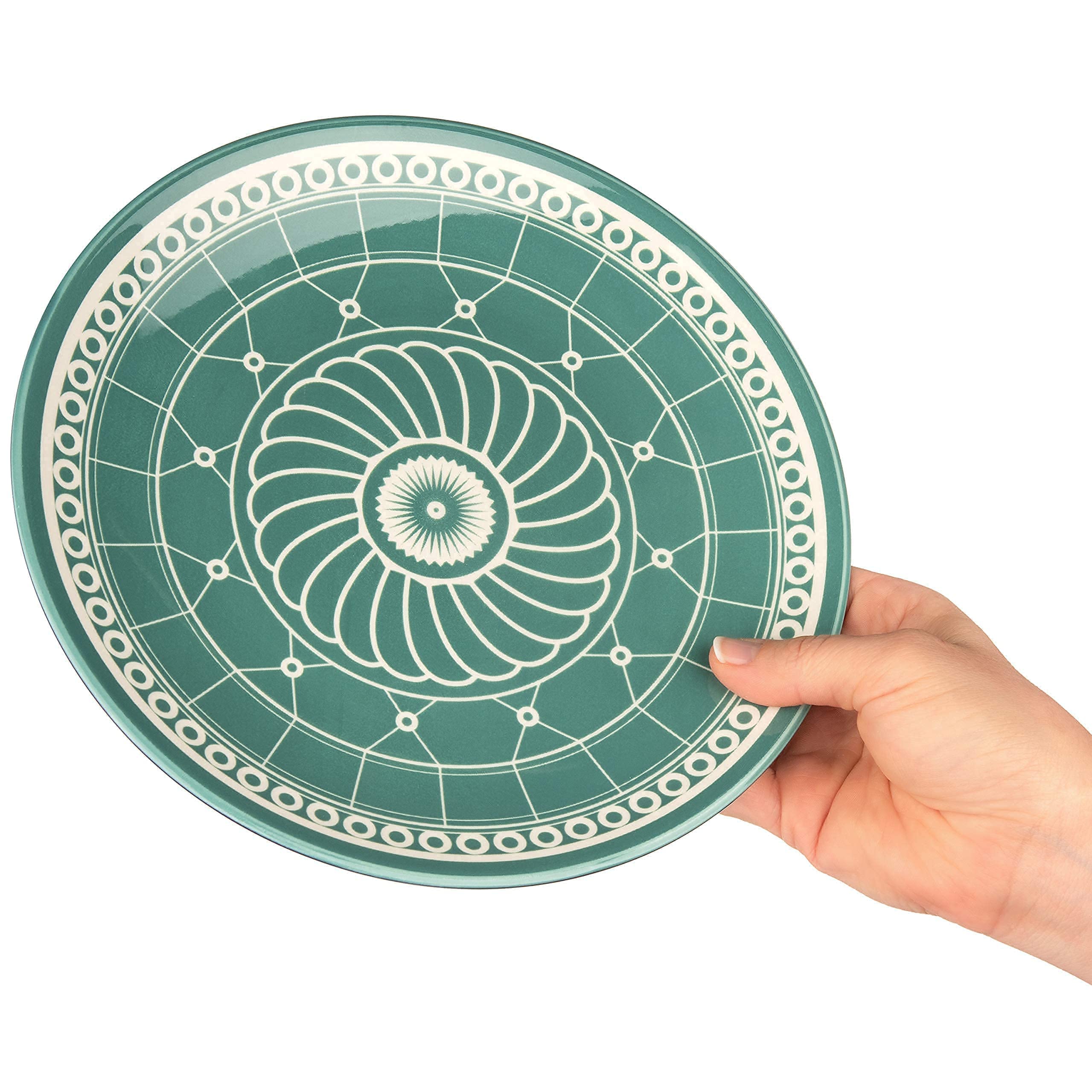 Annovero 12-Piece Colorful Porcelain Dinnerware Set - Salad & Dinner Plates - Microwave & Dishwasher Safe - Elegant Tableware for Home, Restaurants & Parties