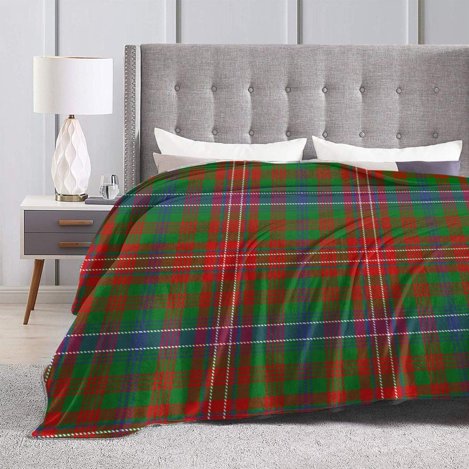Wilson Clan Tartan Throw Blanket - Ultra Soft Flannel Plaid Blanket for Bed, Sofa & Couch - Cozy Warm Scottish Wool Blanket for Winter Nights, Living Room Decor & Gift
