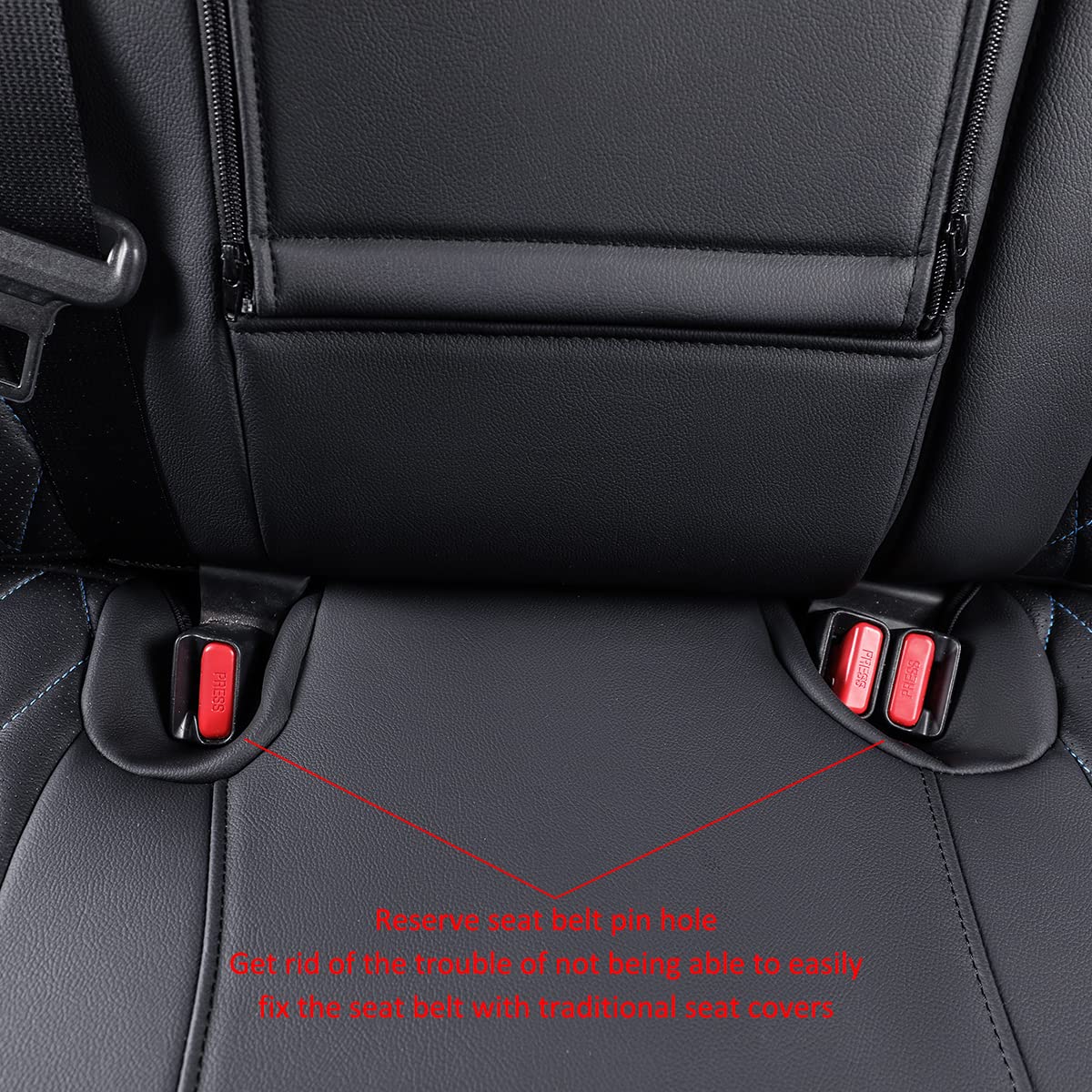 Premium Leather Car Seat Covers for Toyota Corolla 2020-2025 Models (SE, Nightshade, SE Apex, XSE, FX) - Custom Fit Full Set with Blue Trim - Perfect for Commuting, Road Trips & Car Protection