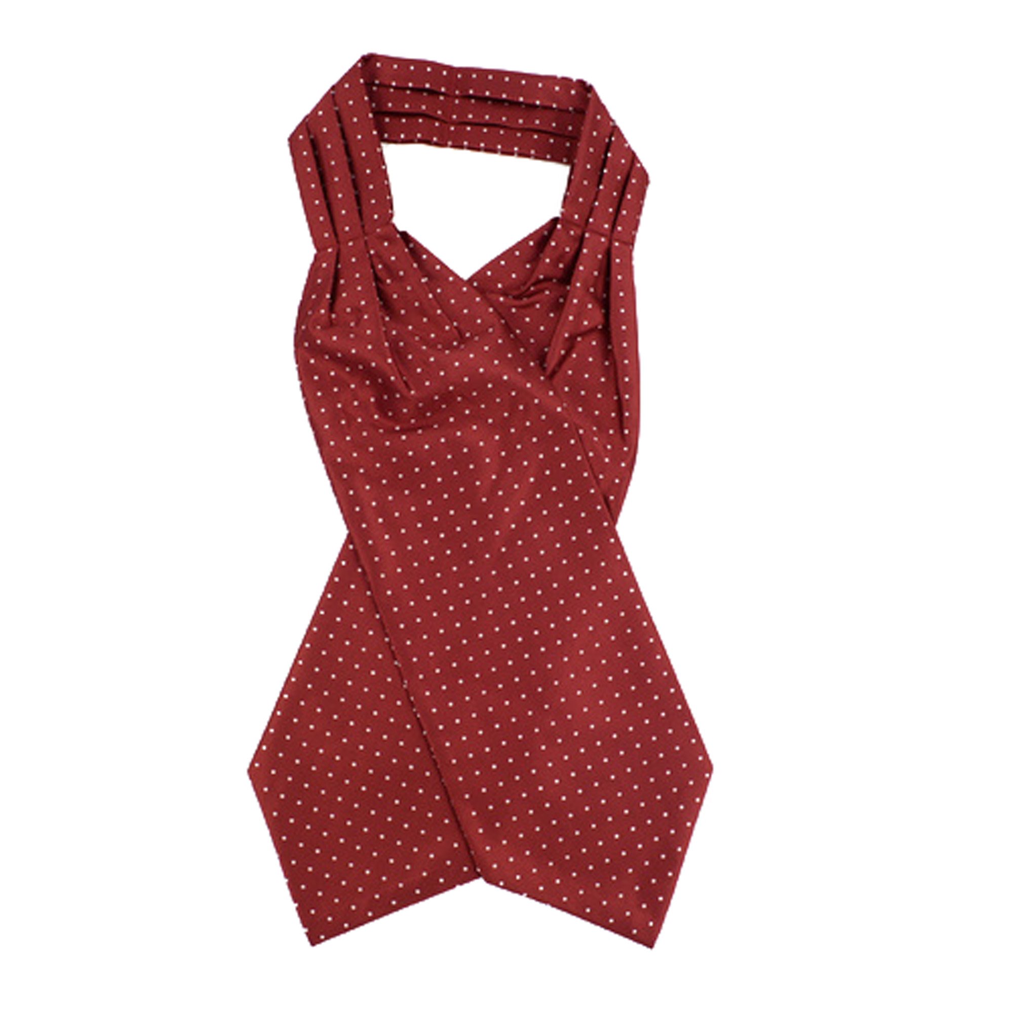 Polka Dot Microfiber Poly Woven Ascot Scarf with Hooks - Stylish Neckwear for Men's Formal Attire, Weddings and Business Events
