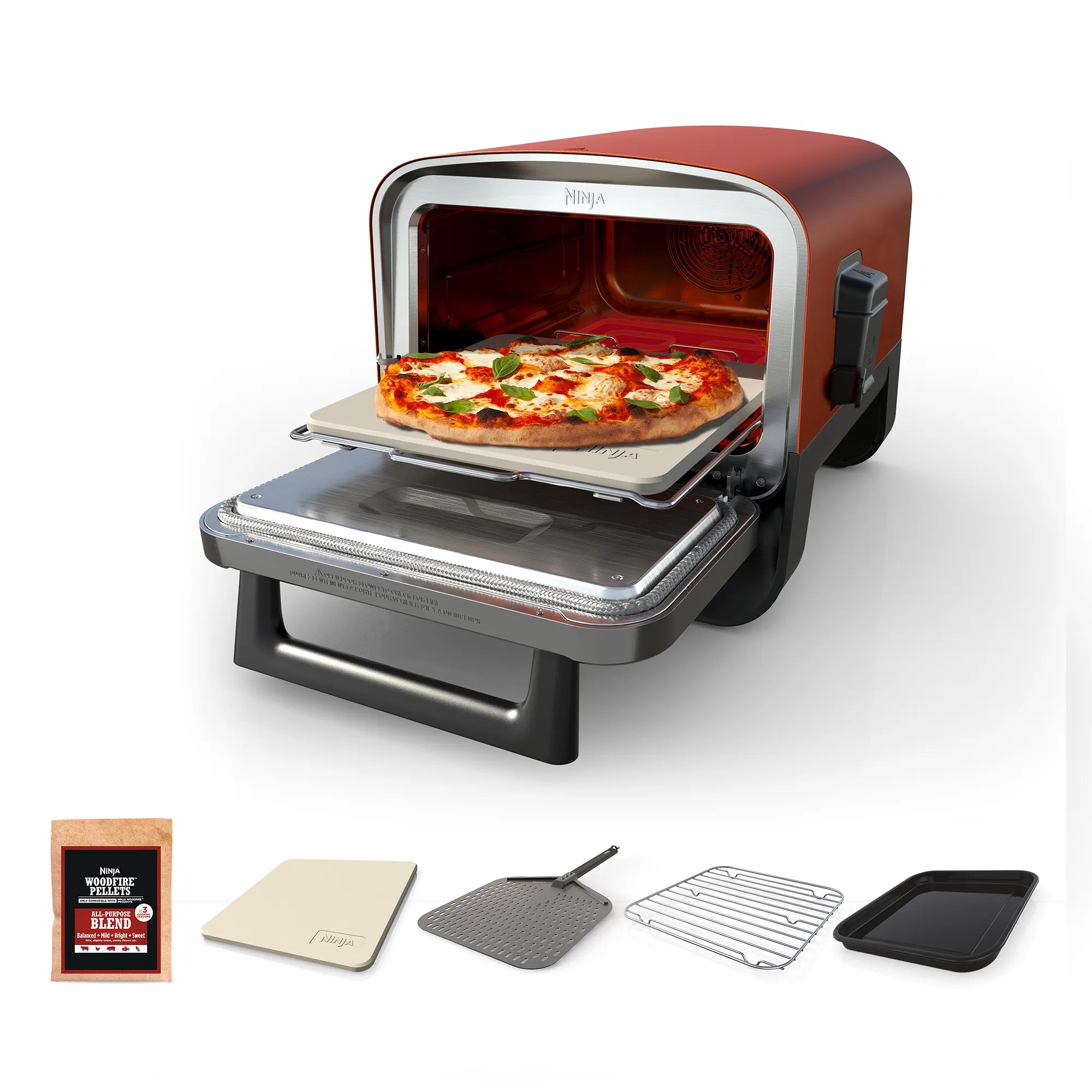 Ninja Woodfire Outdoor Grill & Smoker - Portable BBQ Oven for Backyard, Camping & Tailgating - Perfect for Grilling, Smoking, Baking & Roasting