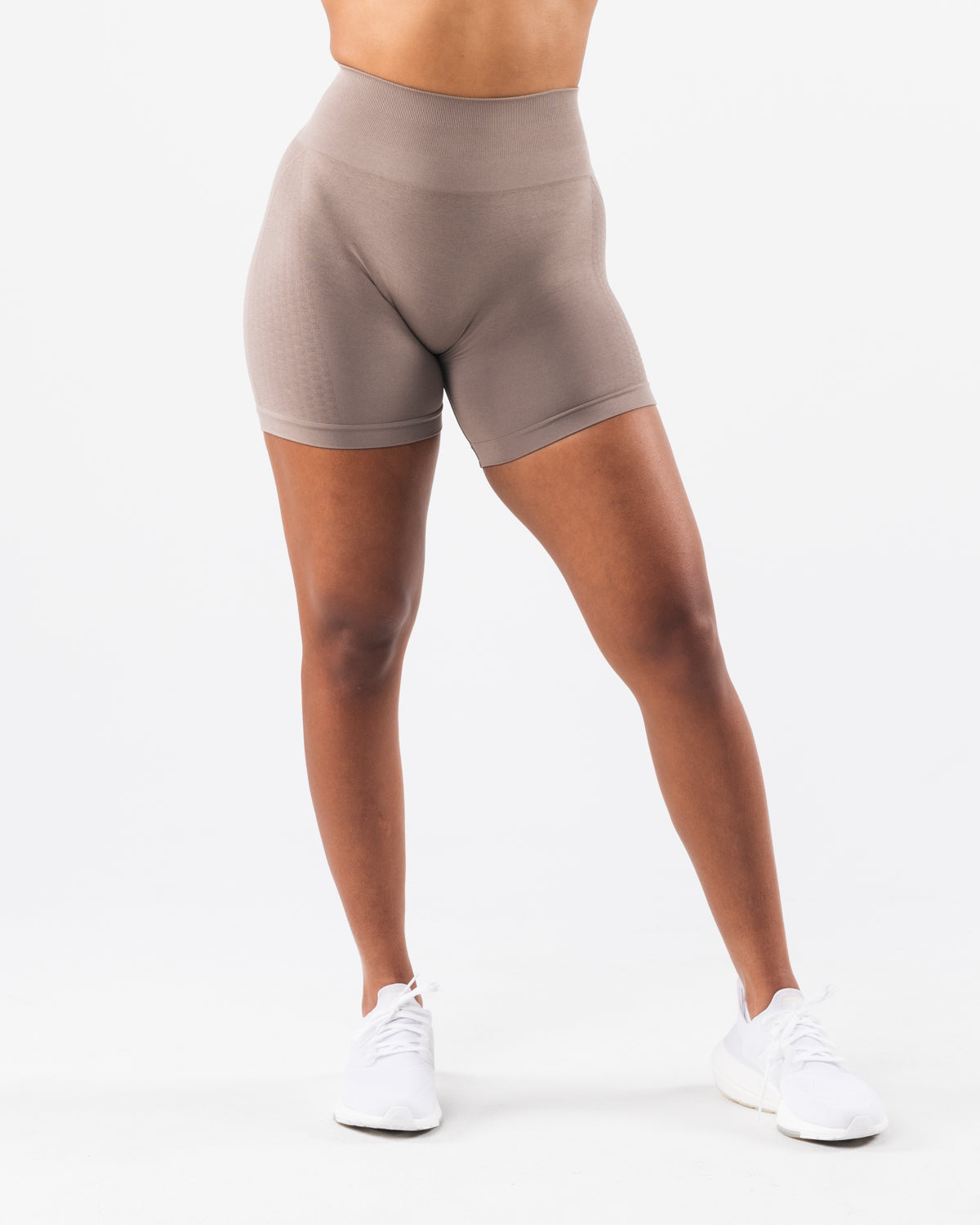Amplify Contour Short 5 - High Waisted Workout Shorts for Women, Mocha Brown - Perfect for Yoga, Running & Gym Training