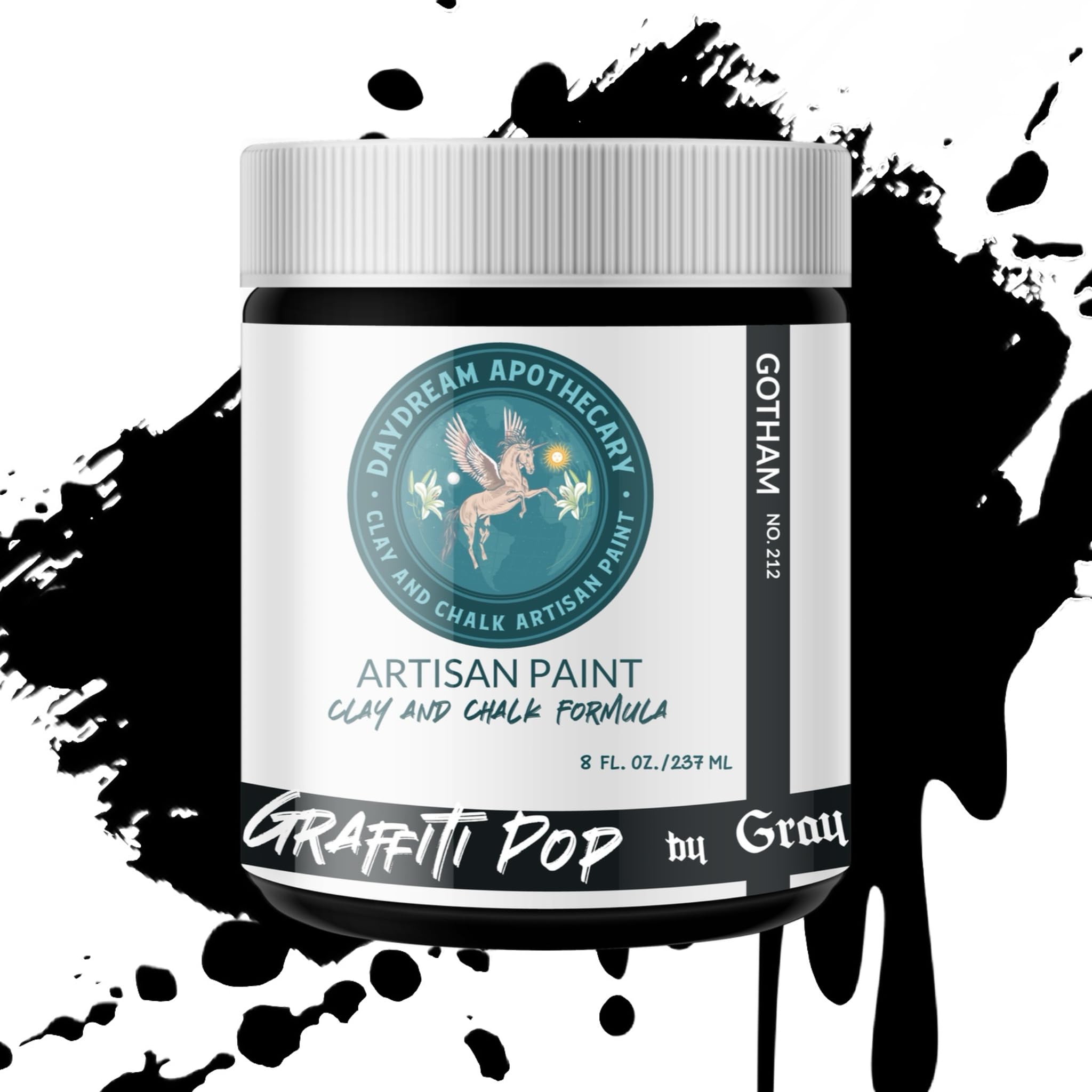 Premium Matte Black Chalk & Clay Paint for Furniture - 8oz | Non-Toxic DIY Wood Paint for Home Décor, Artists & Crafters | Perfect for Upcycling, Cabinets, Tables & Creative Projects