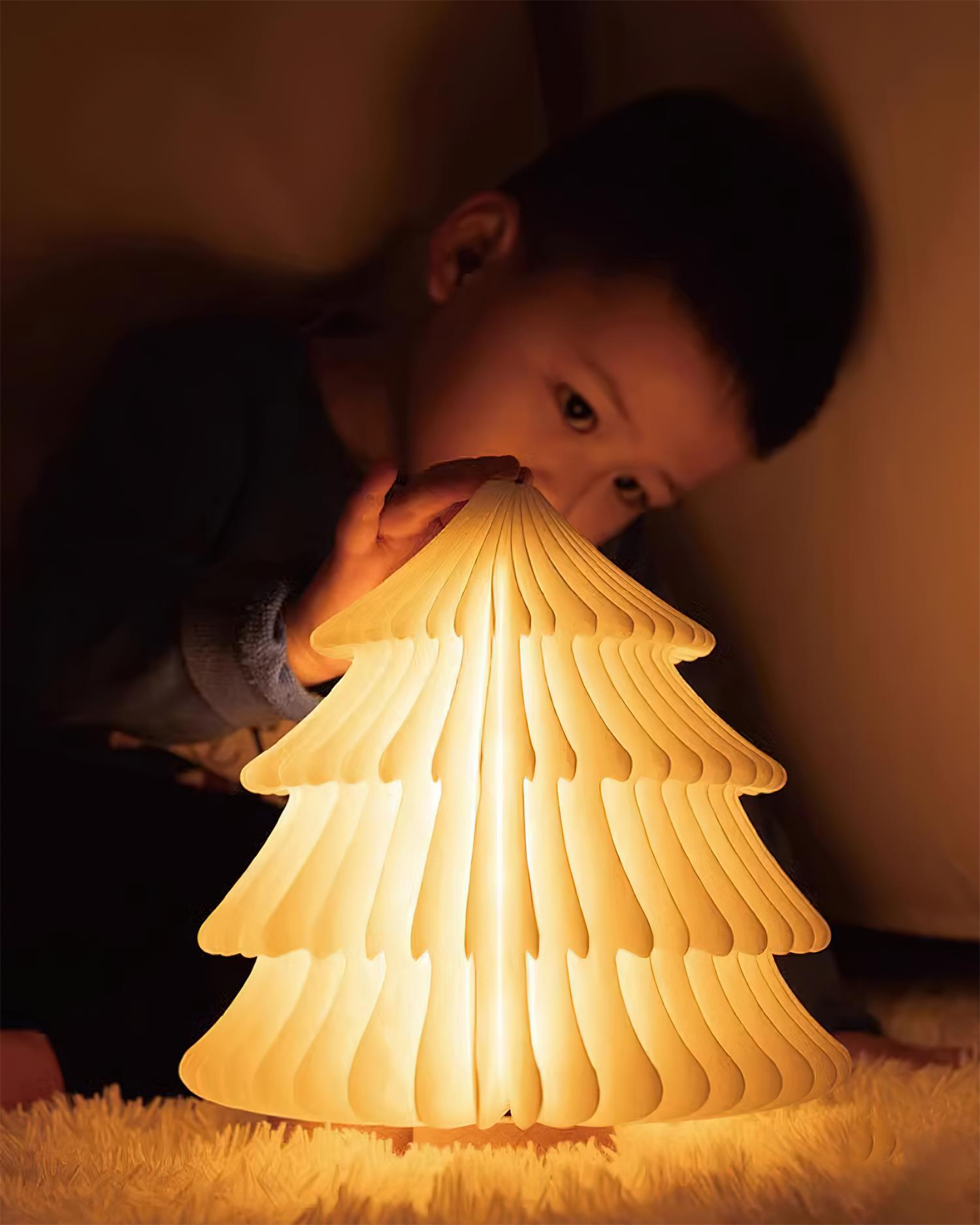 Foldable Christmas Tree Table Lamp - Decorative Holiday LED Light for Home, Office & Party Decor