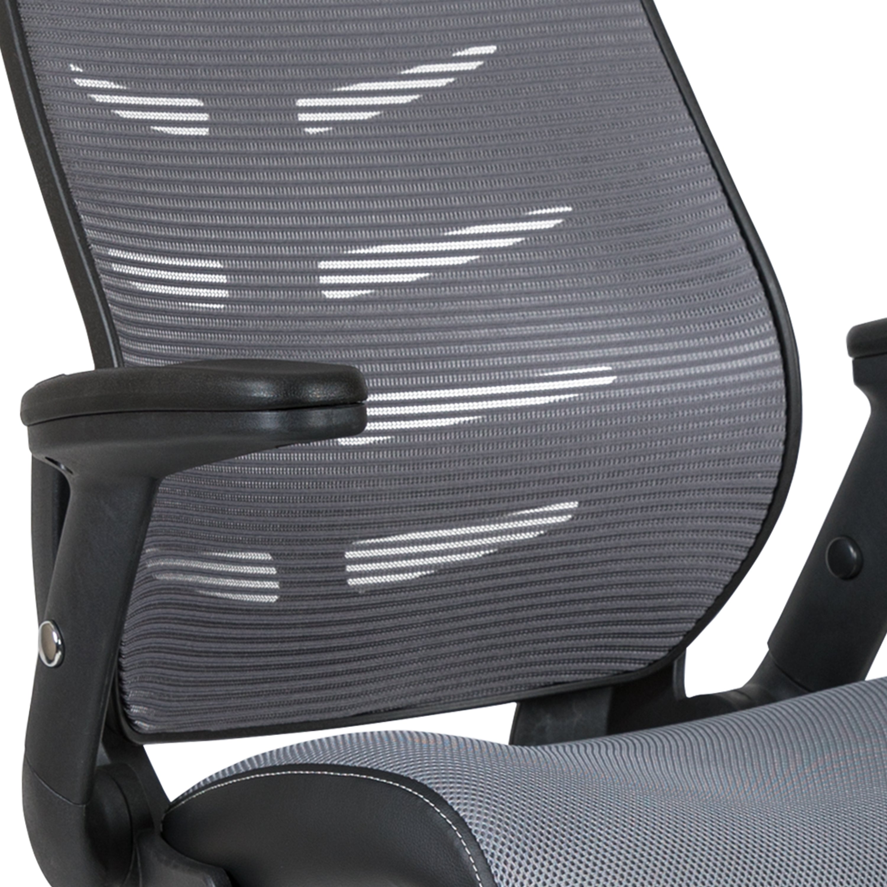 FLASH Kale High Back Ergonomic Drafting Chair - Adjustable Mesh Spine Support, Foot Ring & Flip-Up Arms - Perfect for Office, Gaming & Home Workspaces