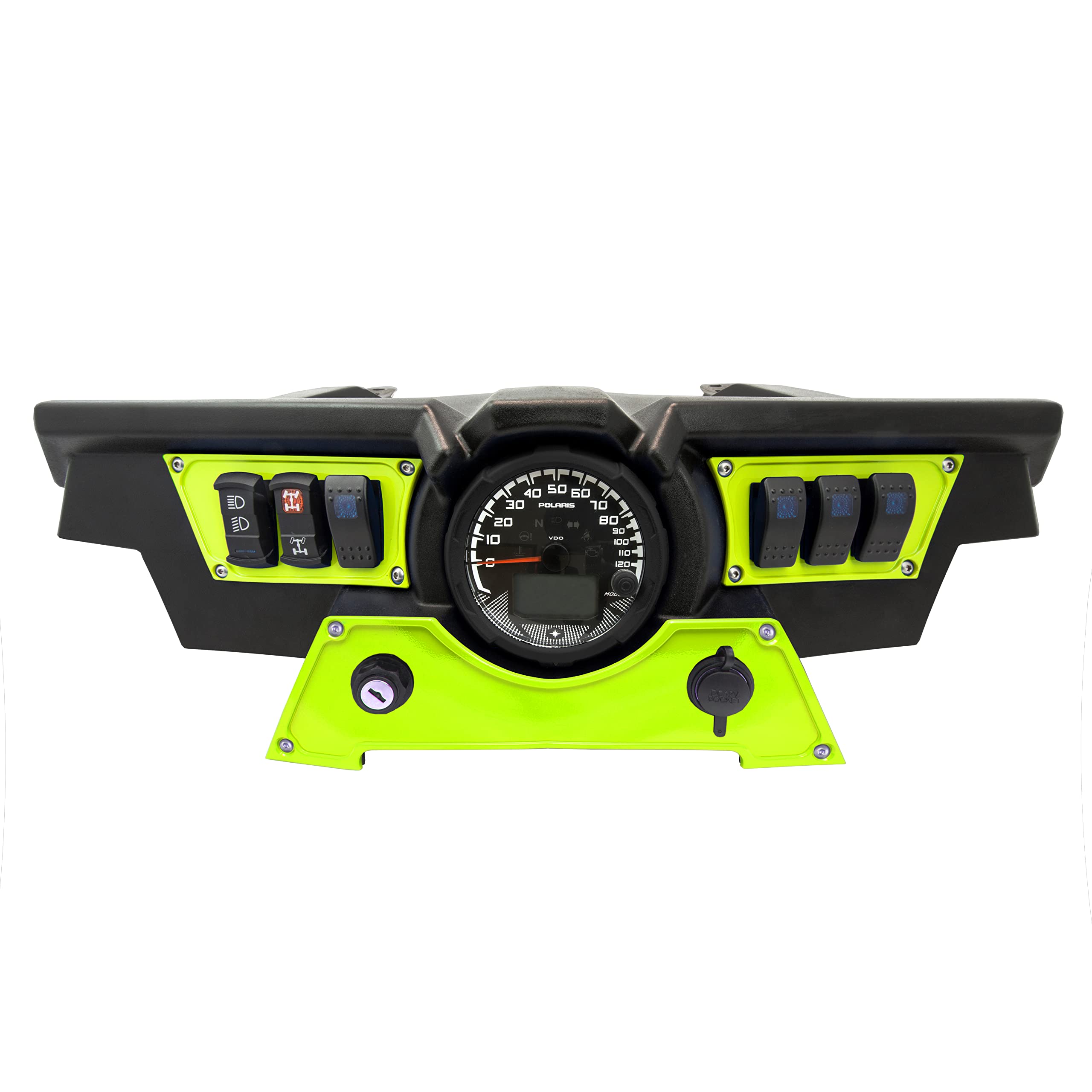 STV Motorsports SDP6 Aluminum Dash Panel Rocker Switch Plates for Polaris RZR XP 1000 - 6 Switch Mounting Plate in Lime Green (Perfect for Off-Road, Racing & Custom UTV Accessories)
