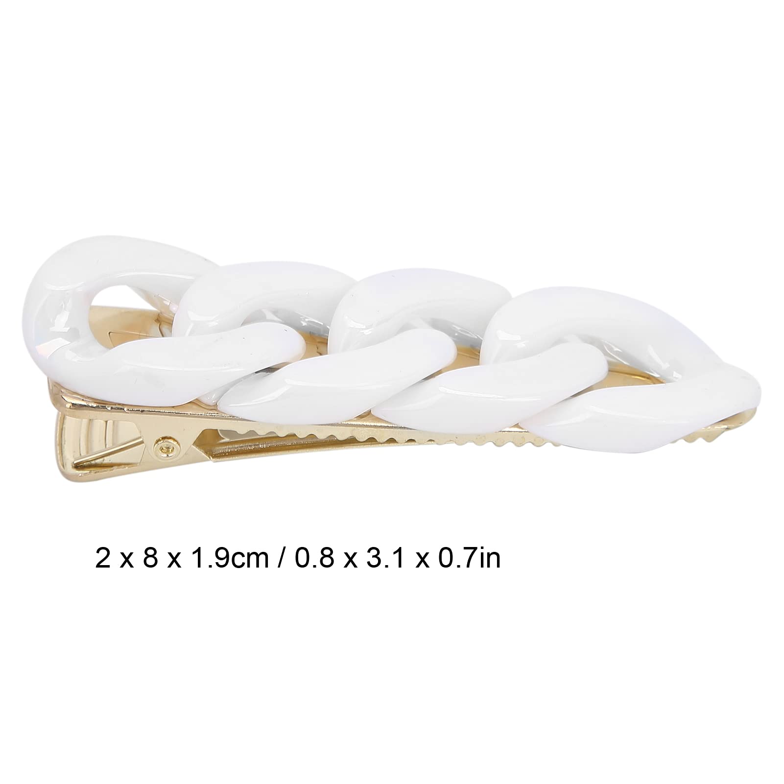 Laser Milk White Hair Clips for Girls - Secure Hair Barrettes for Daily Wear, School, Dance Parties & Special Occasions