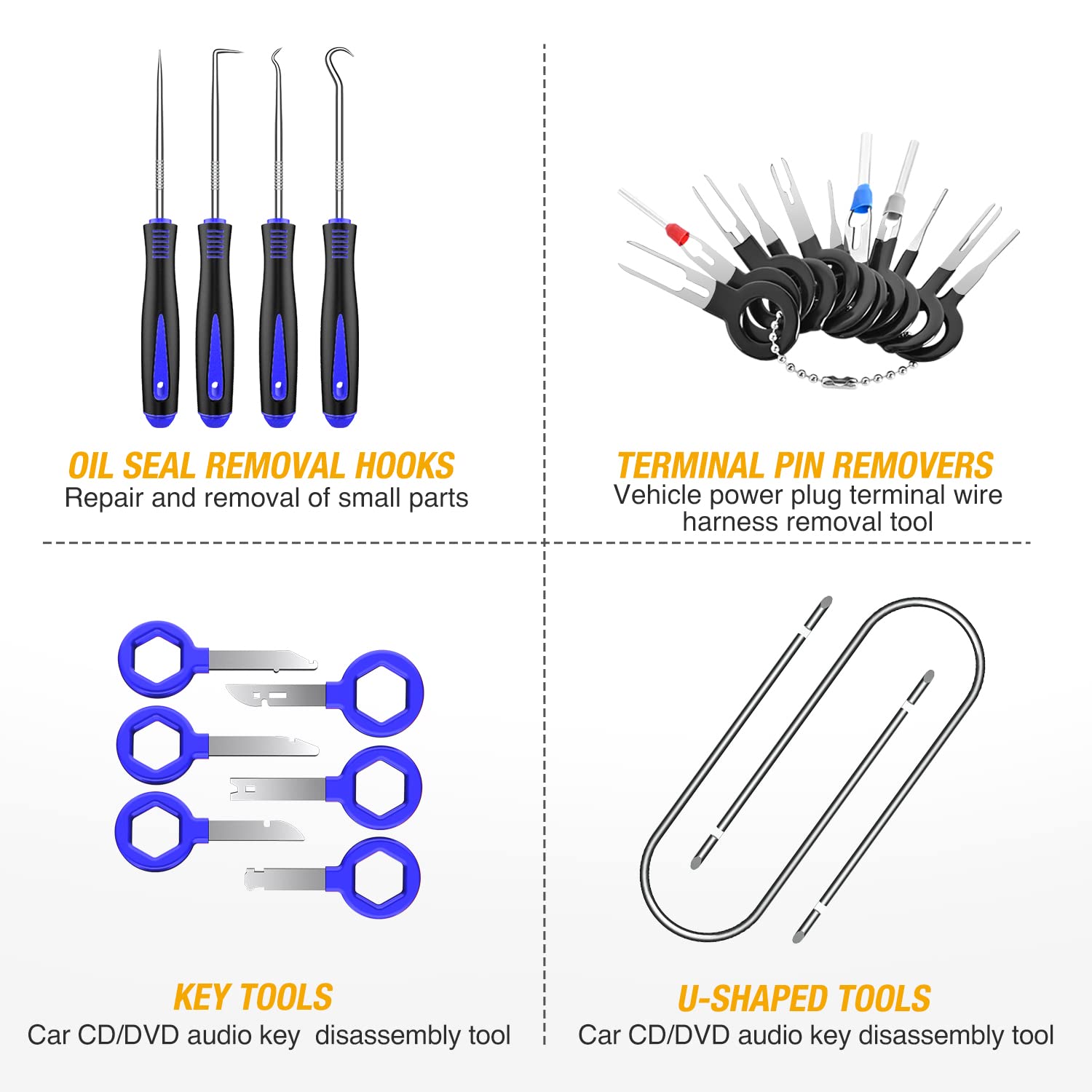 GOOACC 200-Piece Auto Trim Removal Tool Kit - Car Panel Fastener Clip Remover Set with Push Pins, Bumper Retainer Clips & Cable Clips for Vehicle Radio Installation & Interior Detailing | Perfect for DIY Car Repairs & Professional Auto Body Work