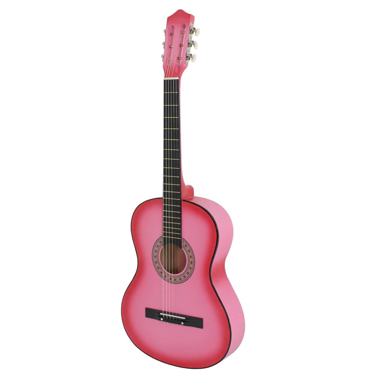 38-inch Kids Beginner Acoustic Guitar - Right-Handed Wood Guitar with Gig Bag, Pitch Pipe, Nylon Strings & Pick - Perfect for Children, Girls, Boys & Beginners (Pink) - Ideal for Music Lessons, Birthday Gifts & Home Practice
