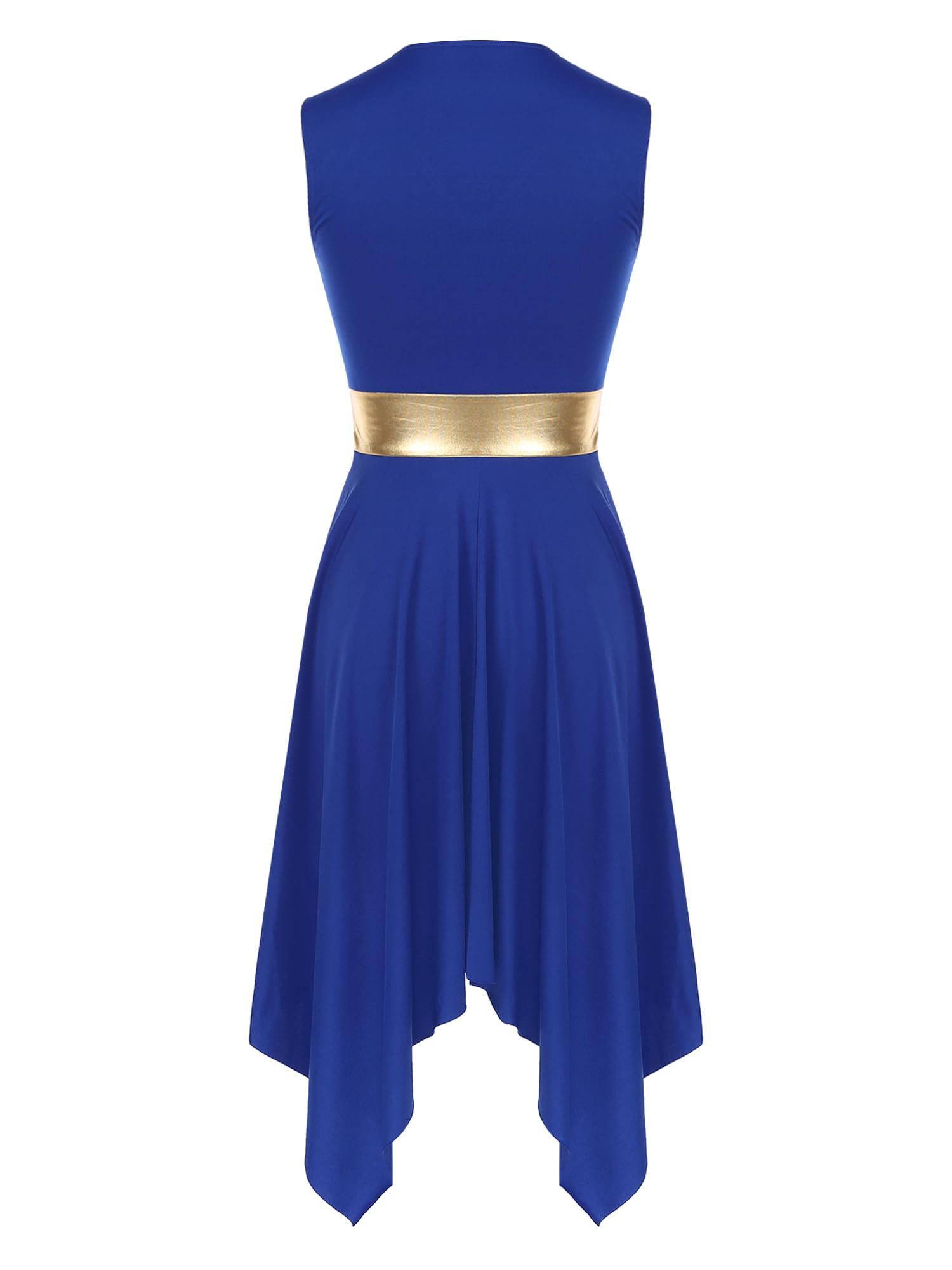 JEYPINMI Women's Worship Dance Dress - Sleeveless Liturgical Praise Costume with Color Block Design for Church Performances & Spiritual Events