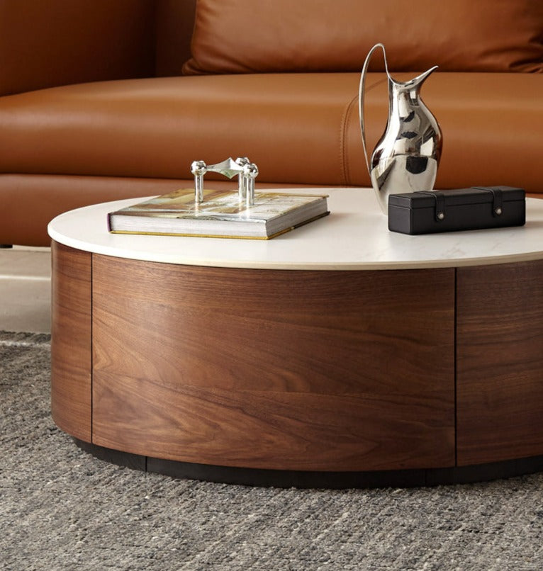 Handcrafted Black Walnut Coffee Table with Natural Slate Top - Perfect for Living Room, Lounge & Modern Home Decor