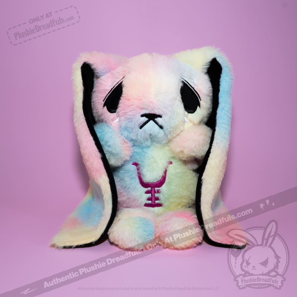 Plushie Dreadfuls Anxiety Rabbit Tie Dye Limited Edition Stuffed Animal - Soft Plush Toy for Stress Relief, Anxiety Comfort & Emotional Support