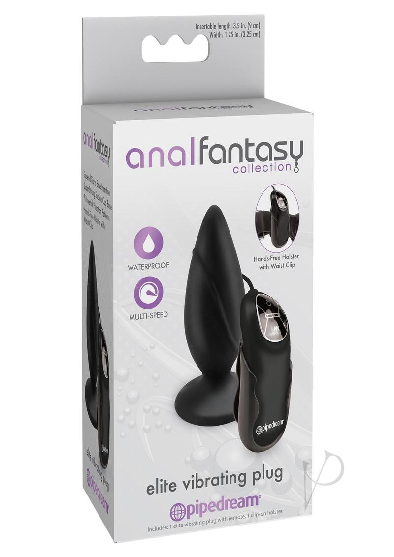 Premium Anal Fantasy Collection Elite Vibrating Silicone Plug - 3.5 Inch Black - Perfect for Couples Play & Solo Pleasure