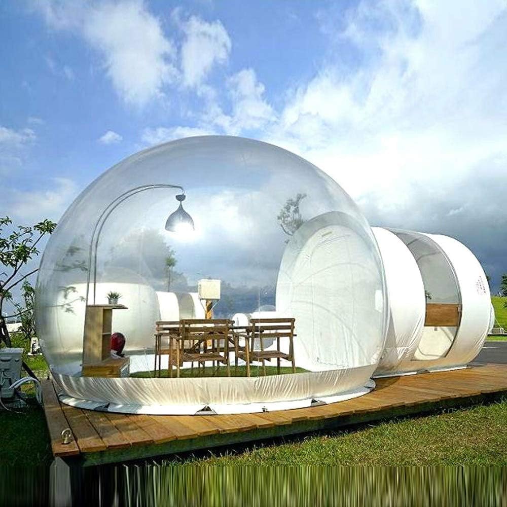 Transparent Inflatable Bubble Camping Tent - Clear Dome Cabin with Quiet Air Blower for Outdoor Family Backyard Camping, Stargazing & Adventure | Waterproof, Portable & Easy Setup