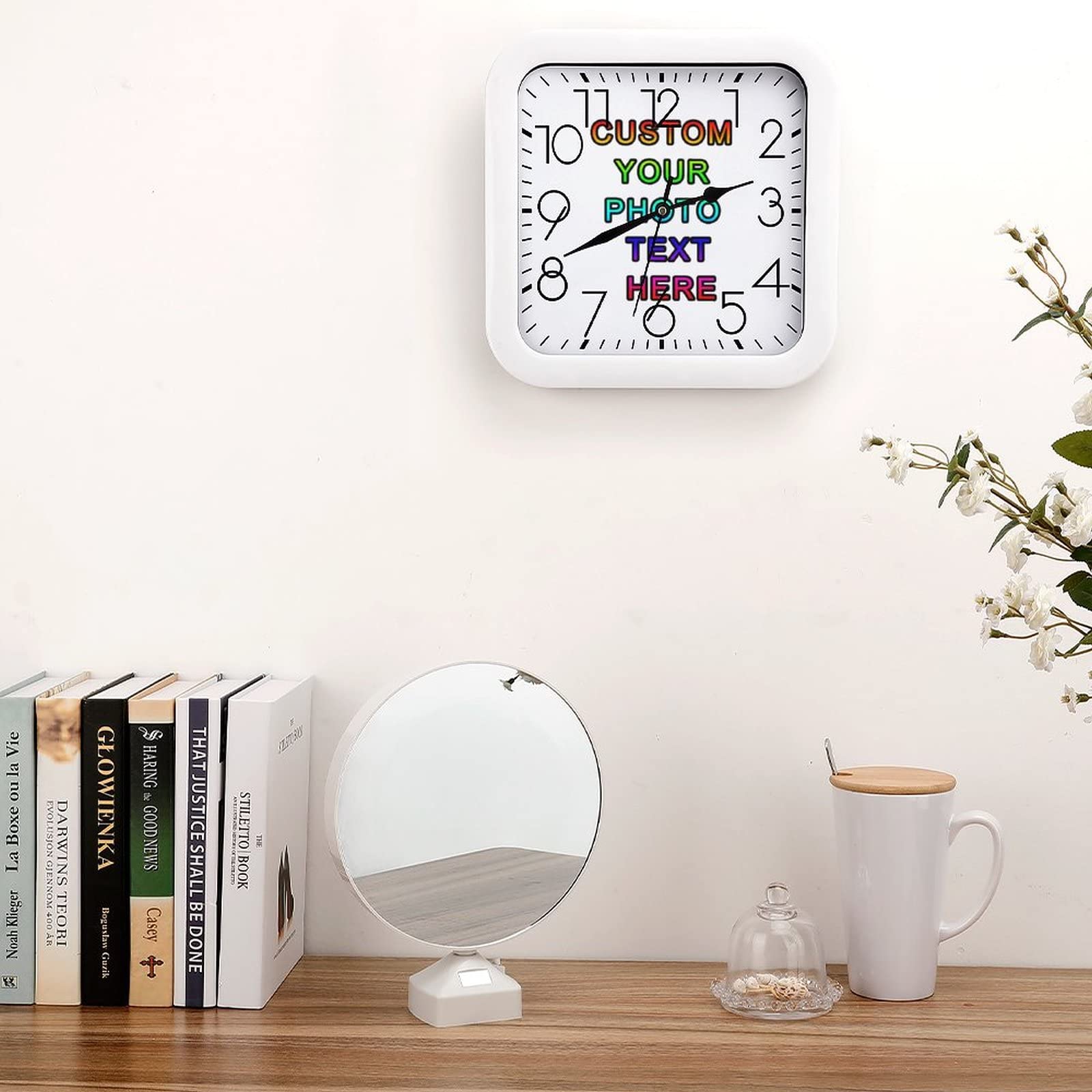 Personalized Square Wall Clock with Custom Photo - Unique Home Decor for Kids Bedroom, Living Room & Office | Perfect Gift for Birthdays, Housewarming & Special Occasions
