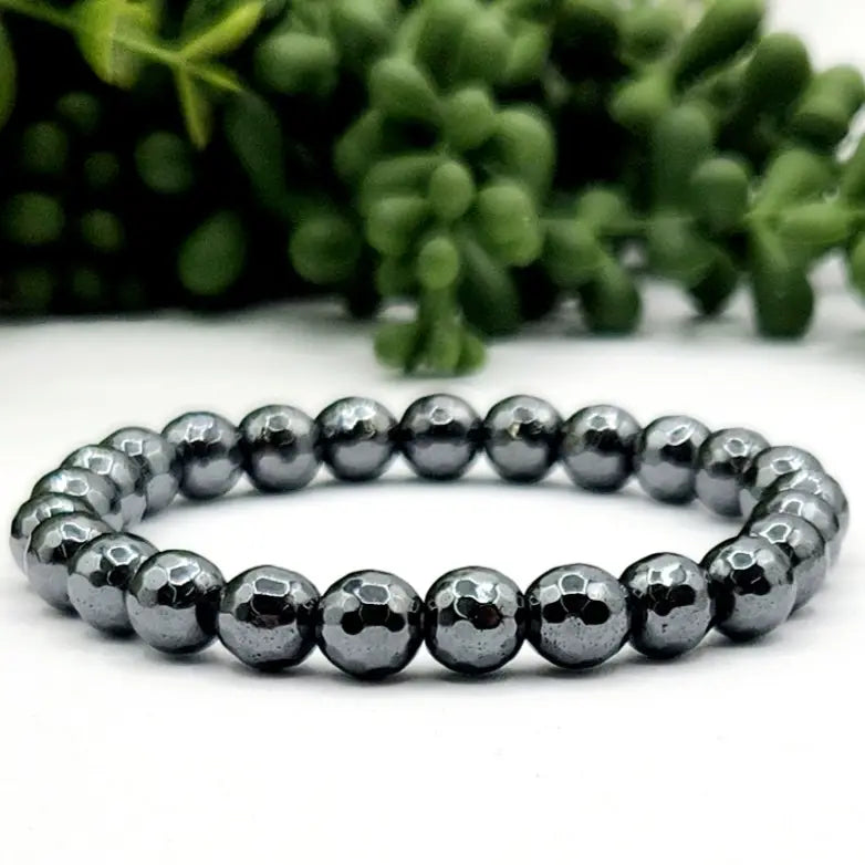 Stylish Hematite Faceted Bracelet for Women & Men - Healing Stone Jewelry for Stress Relief & Positive Energy - Perfect for Meditation, Yoga & Everyday Wear