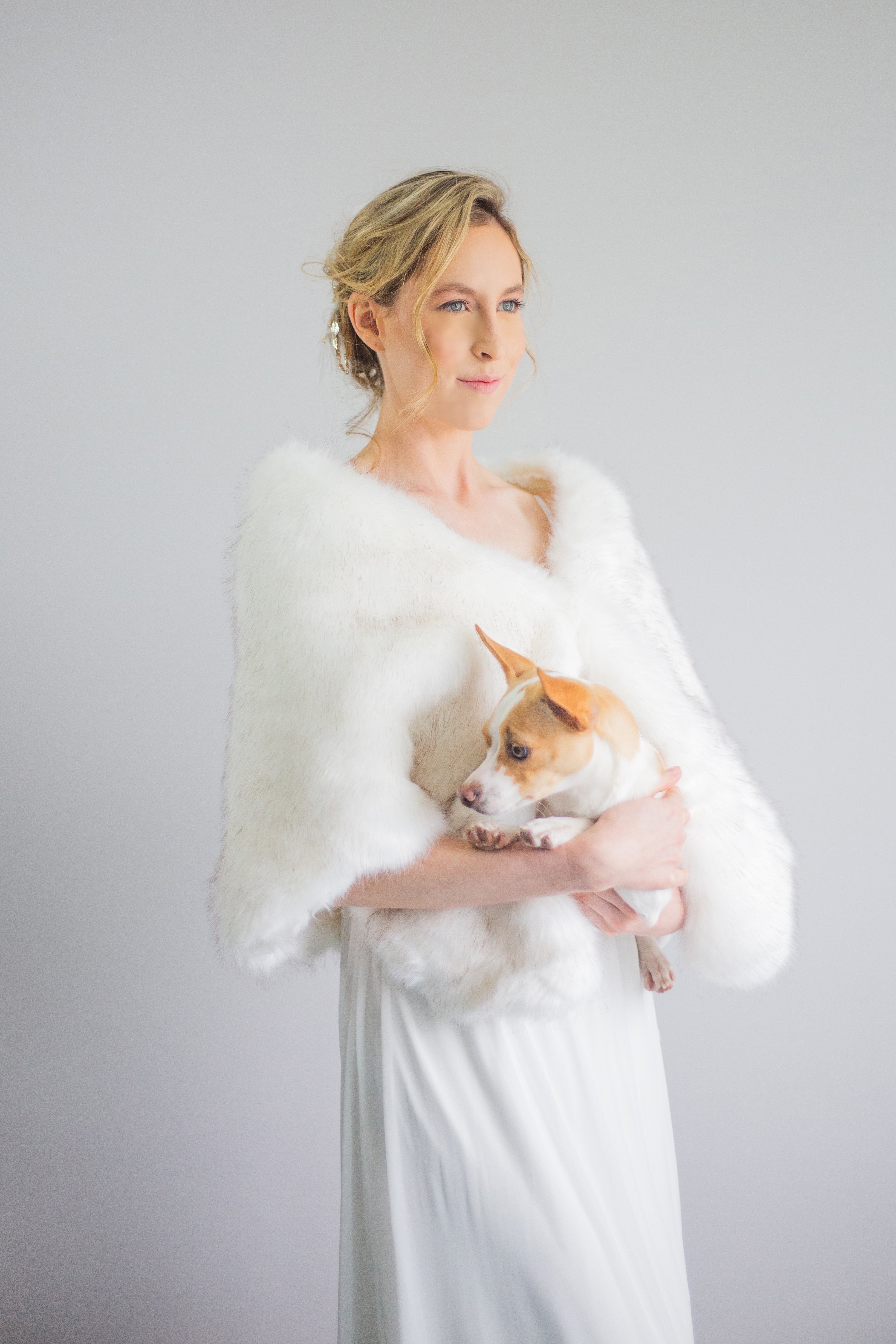 Ivory and Black Fur Shawl with Butterfly Design - Elegant Winter Wrap for Women | Perfect for Parties, Weddings, and Evening Events