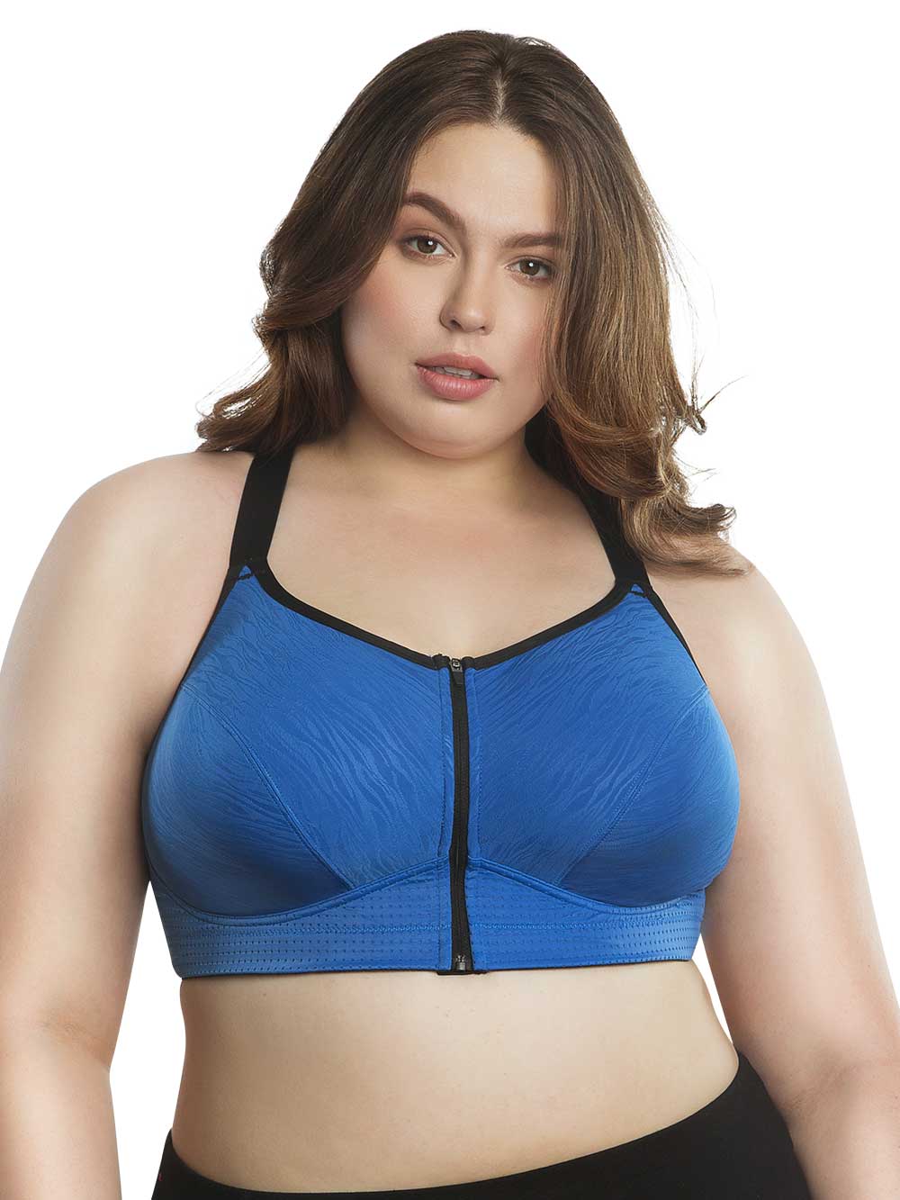 Wire-Free Zip Front Sports Bra for Women - Comfortable & Supportive Workout Bra for Running, Yoga & Gym