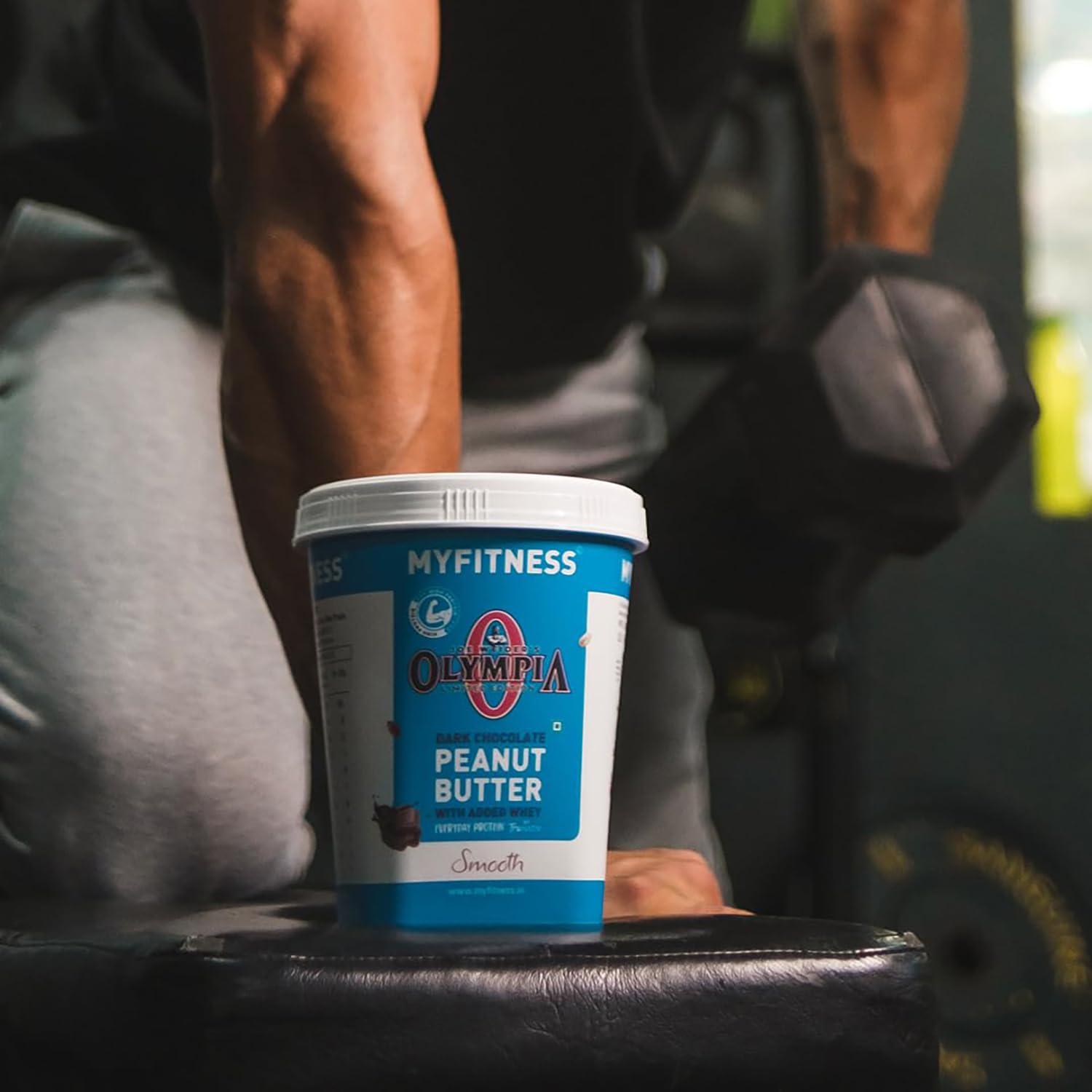 MYFITNESS Dark Chocolate Peanut Butter - Smooth, Non-GMO, Gluten-Free, All Natural, High Protein, No Preservatives - 1kg (2.2lb) - Perfect for Smoothies, Protein Shakes & Healthy Snacks