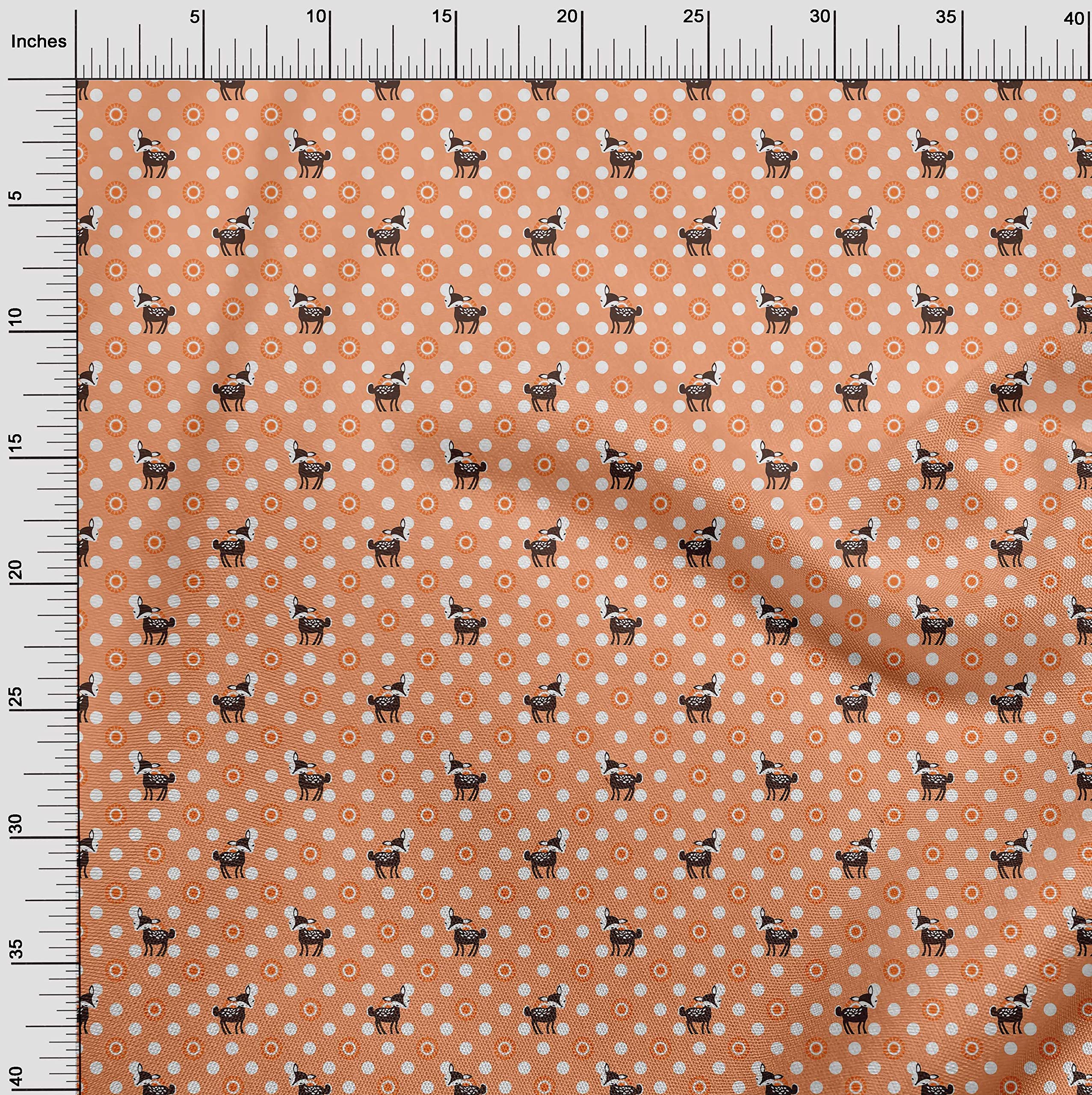 oneOone Velvet Orange Fabric for Animal Sewing - 58 Inch Wide Printed DIY Clothing Material by The Yard | Perfect for Costumes, Crafts & Home Decor Projects