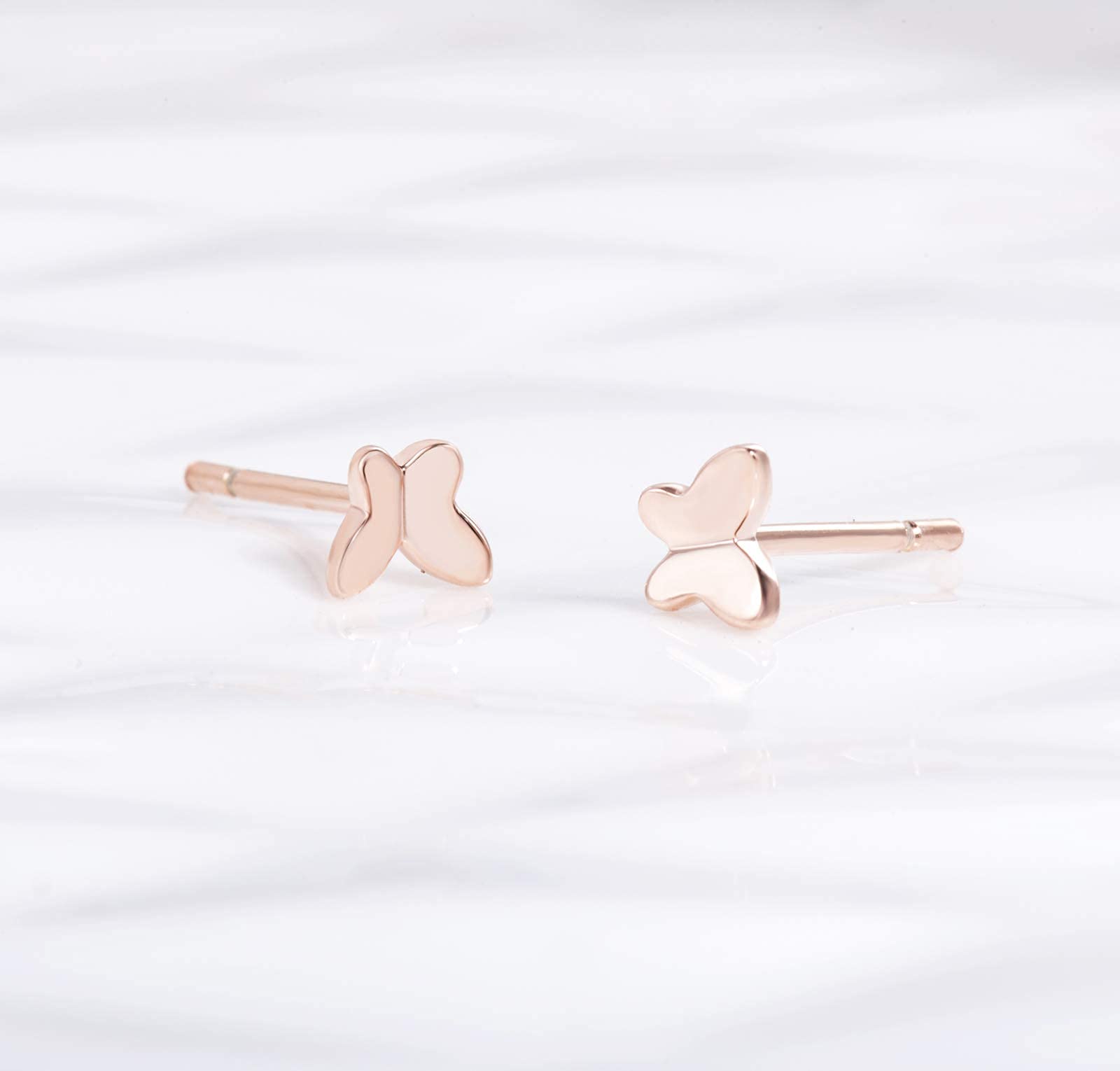 Sterling Silver Butterfly Stud Earrings for Women - Hypoallergenic Tiny Gold Minimalist Jewelry - Dainty Sensitive Earrings - Perfect Mothers Day Gift for Wife, Girlfriend, Daughter | Everyday Wear, Office, Date Night, Special Occasions