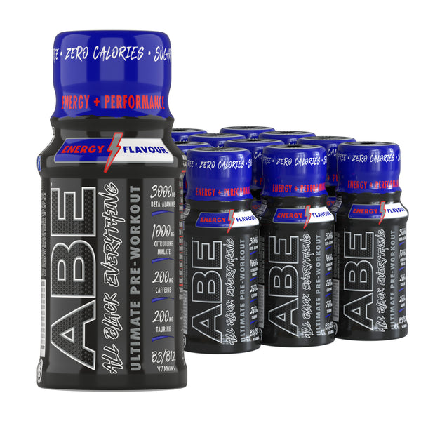 Applied Nutrition ABE Shot Energy Drink - 12x60ml Bottles for Workout, Gym & Focus | Pre-Workout Boost & Mental Clarity