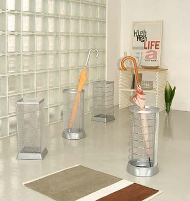 Yamazaki Home 5582 X-Change Adjustable Stand Holder for Umbrellas & Walking Canes - Silver | Space-Saving Organizer for Entryway, Hallway & Closet Storage