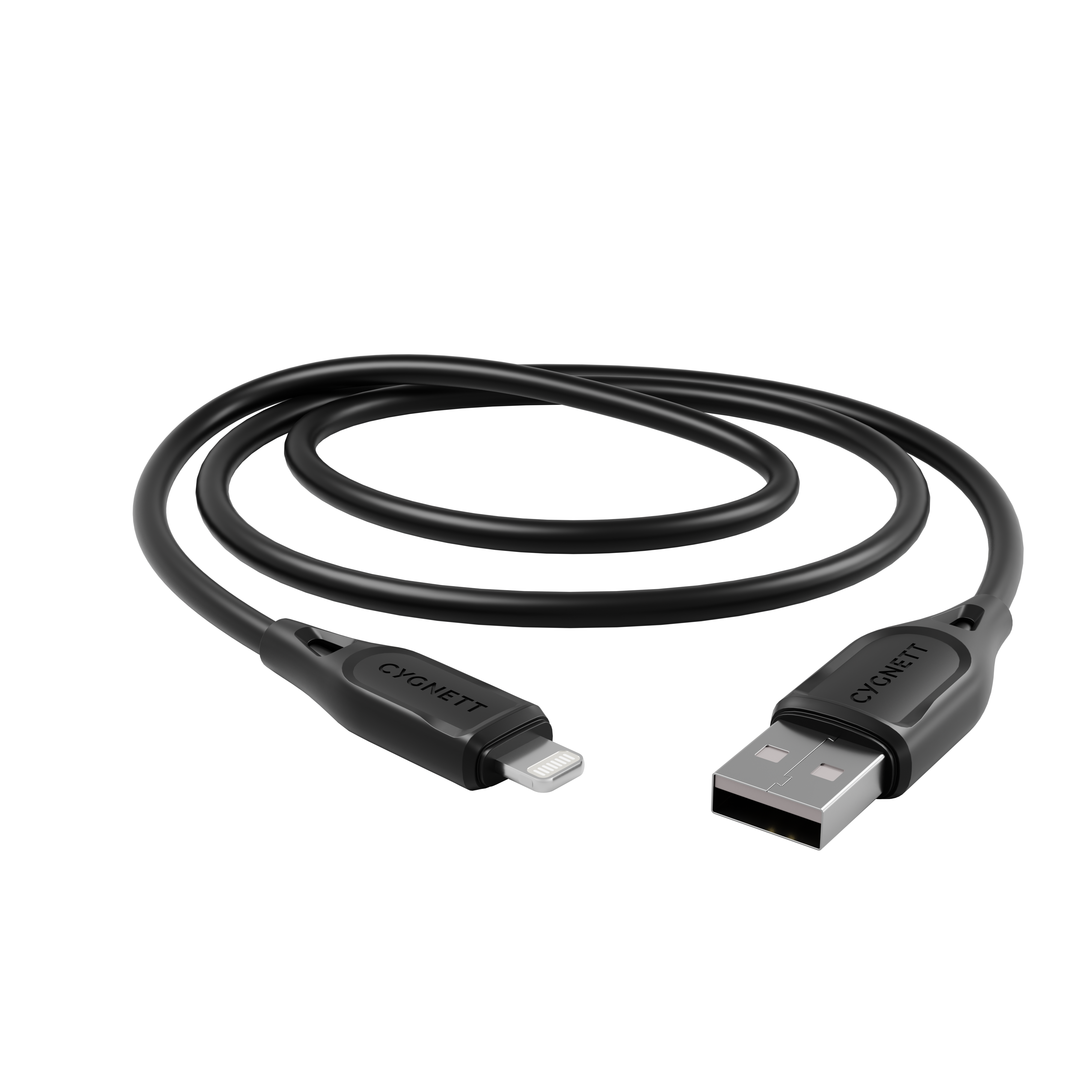 Lightning to USB A Cable 2M (6.6ft) Fast Charging Sync Cord for iPhone iPad - Durable Nylon Braided Black Cable for Home Office Car Travel Charging