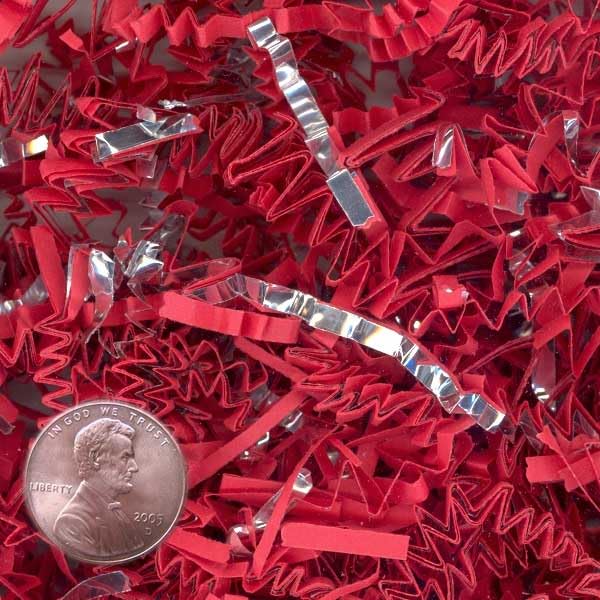 Premium Crinkle Paper Filler for Gift Wrapping - Red & Silver Shredded Paper, 10 LB Bulk Bag (24x16x11.5 Inch) | Perfect for Birthday Presents, Christmas Decorations & Party Supplies