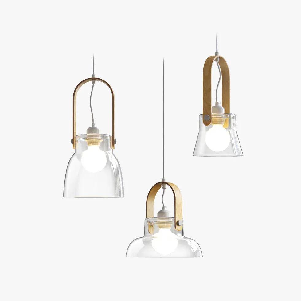 Modern Clear Glass Pendant Light for Dining Room - Elegant Hanging Chandelier for Kitchen Island, Breakfast Nook & Home Decor