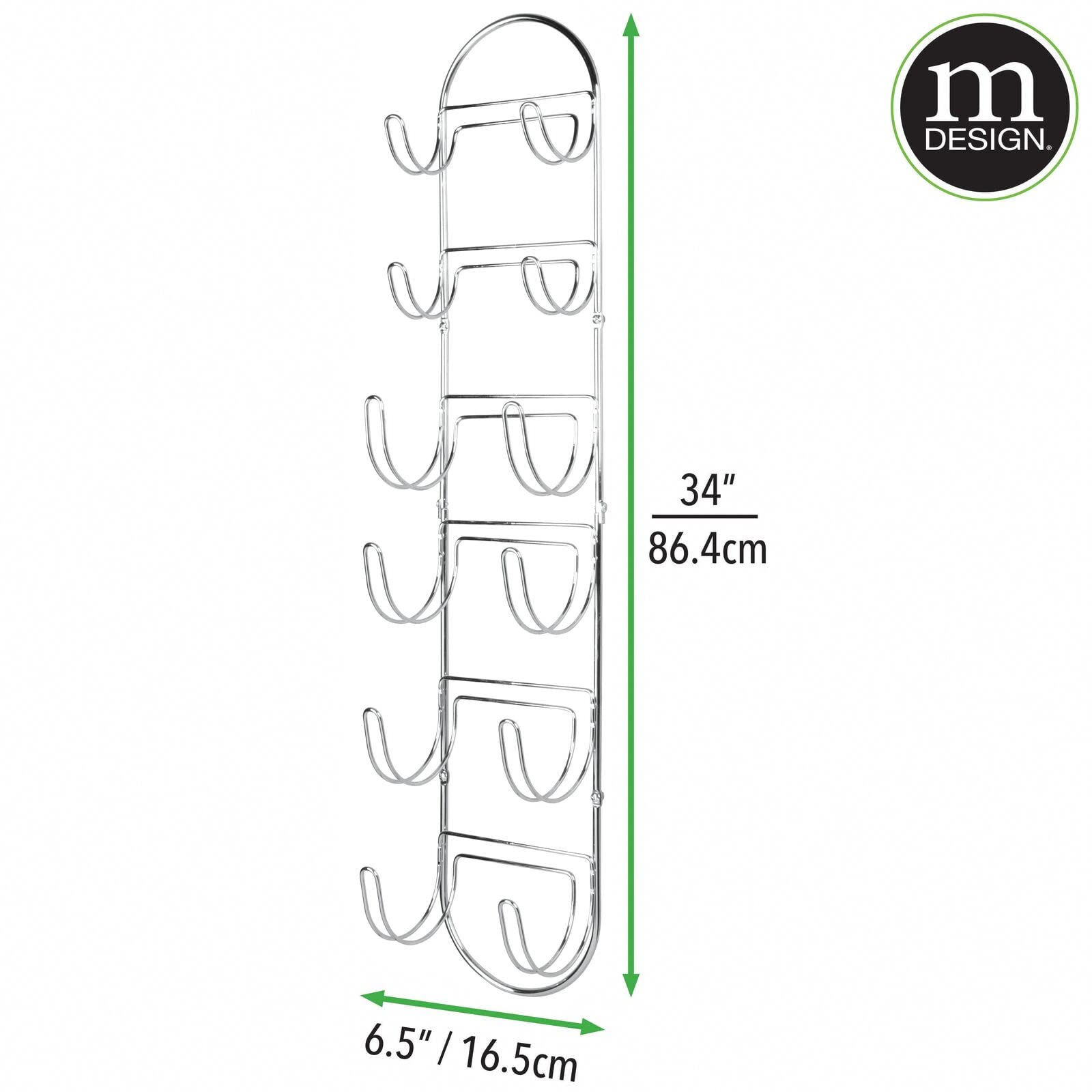 Premium Chrome Steel Wall Mount Towel Rack with 6 Compartments - Space Saving Bathroom Organizer for Towels, Washcloths & Toiletries - Perfect for Small Bathrooms, Powder Rooms & Laundry Areas