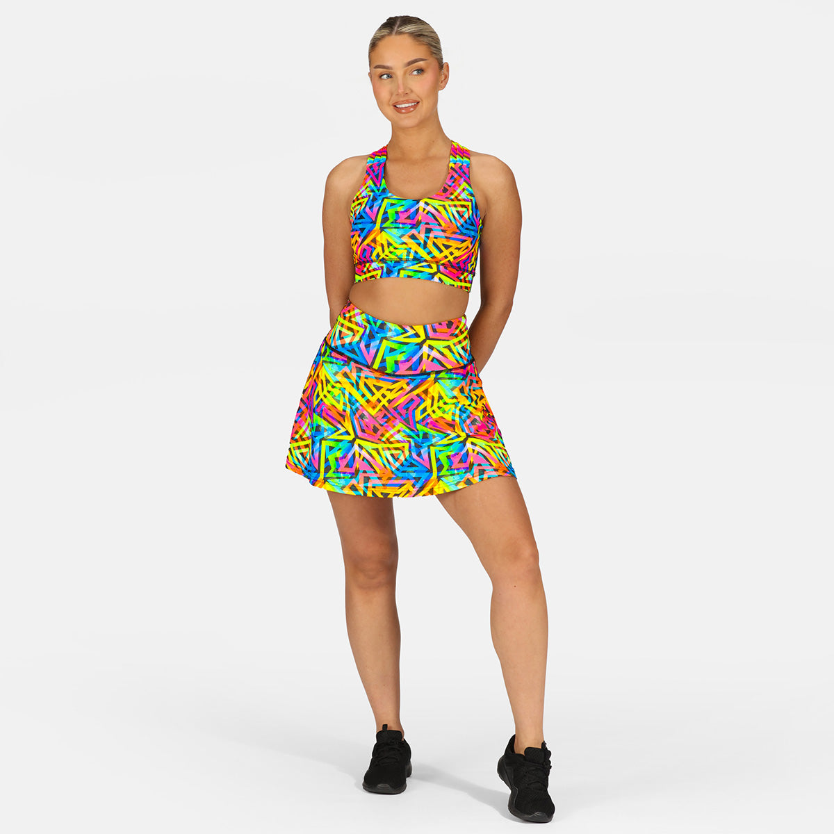 Prism Skort - Women's High Waisted Athletic Skirt Shorts for Running, Tennis & Yoga | Quick-Dry Stretch Fabric | Fashion & Performance Activewear