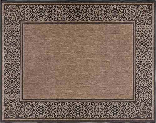 Abstract Border Nut Brown Black