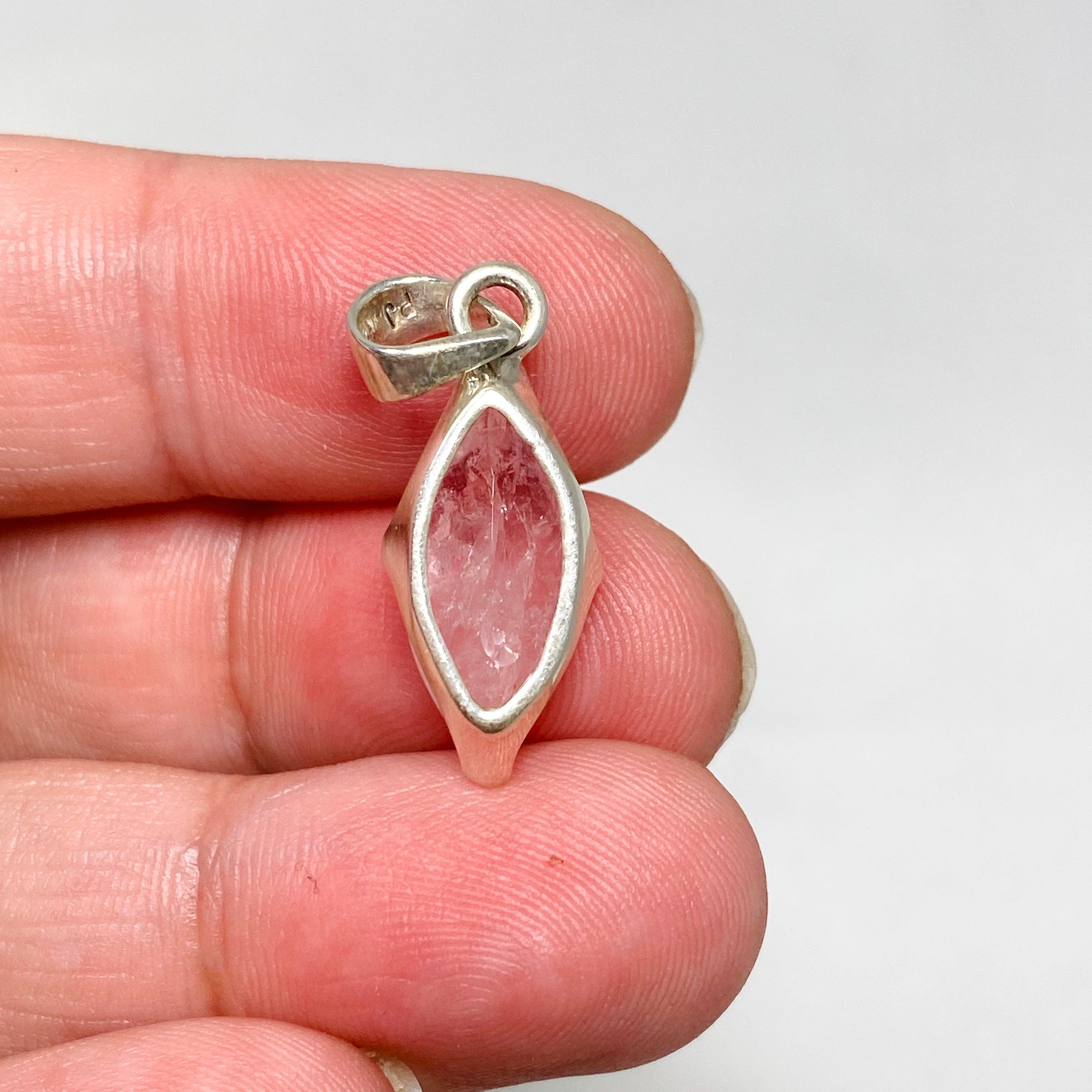 Morganite Faceted Marquise Pendant Necklace PPGJ689 - Elegant Jewelry for Women, Perfect for Weddings, Anniversaries & Special Occasions