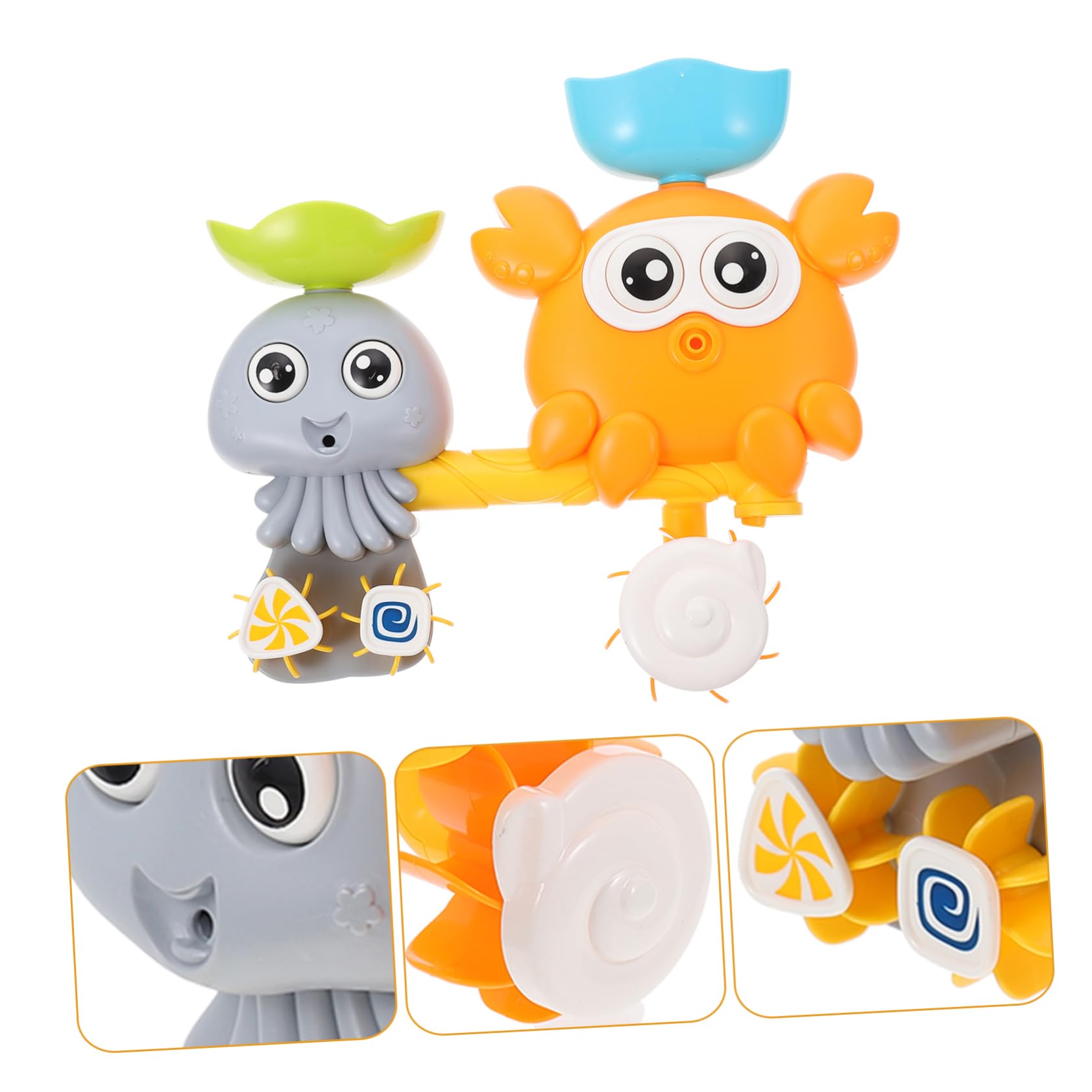 Vaguelly 4-Piece Crab Bath Toys Set for Kids - Fun Water Play Bathtub Toys for Toddlers & Children - Perfect for Bath Time, Pool Parties & Sensory Play