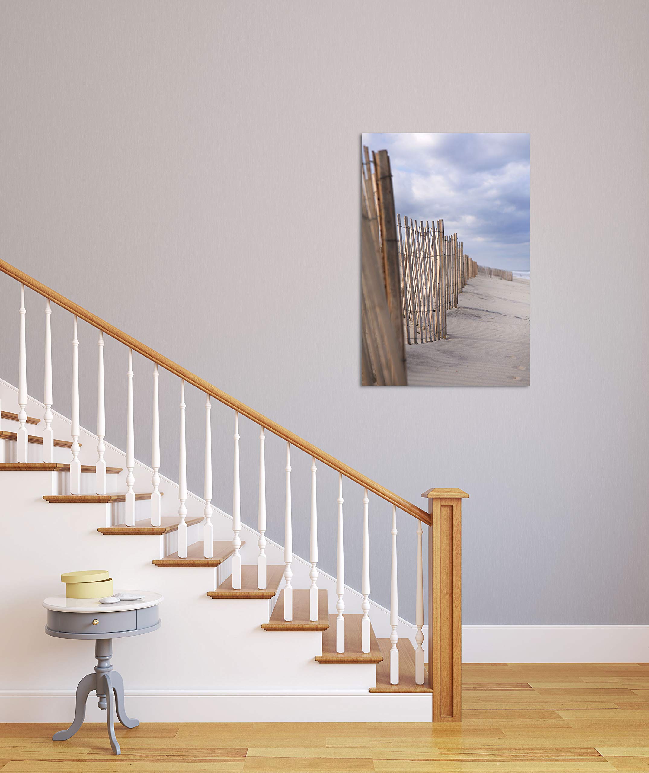 Karyn Millet Contemporary Coastal Fences Fine Art Giclee Print - 24x36 Inch Wall Decor for Beach House, Living Room & Office | High Quality Paper Reproduction