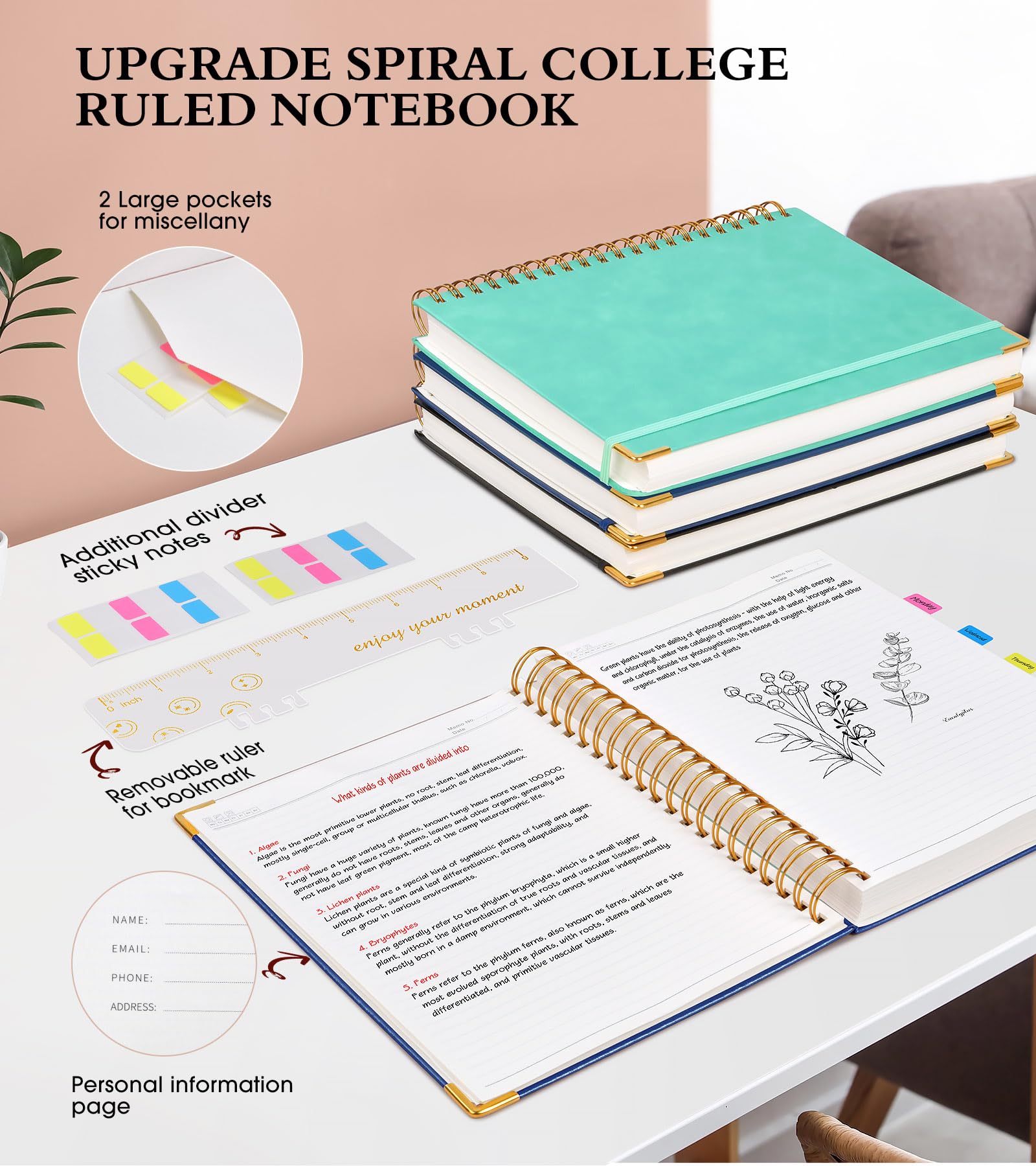 Premium Spiral Notebook Journal 8.5