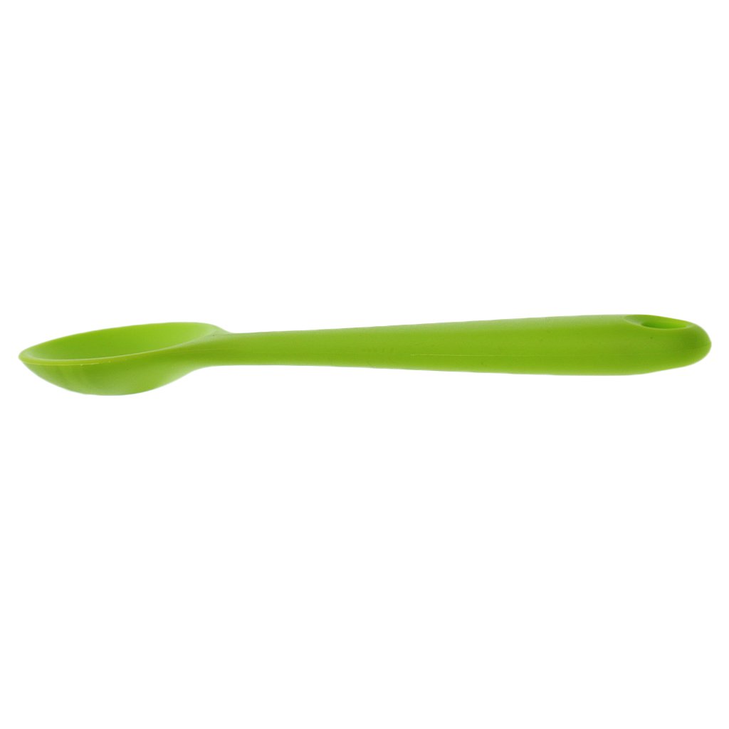 Fityle Creative Silicone Small Spoon Tablespoon Soup Ladle - BPA-Free Kitchen Utensil for Cooking, Baking & Serving - Perfect for Soup, Ice Cream & Baby Food (Green)