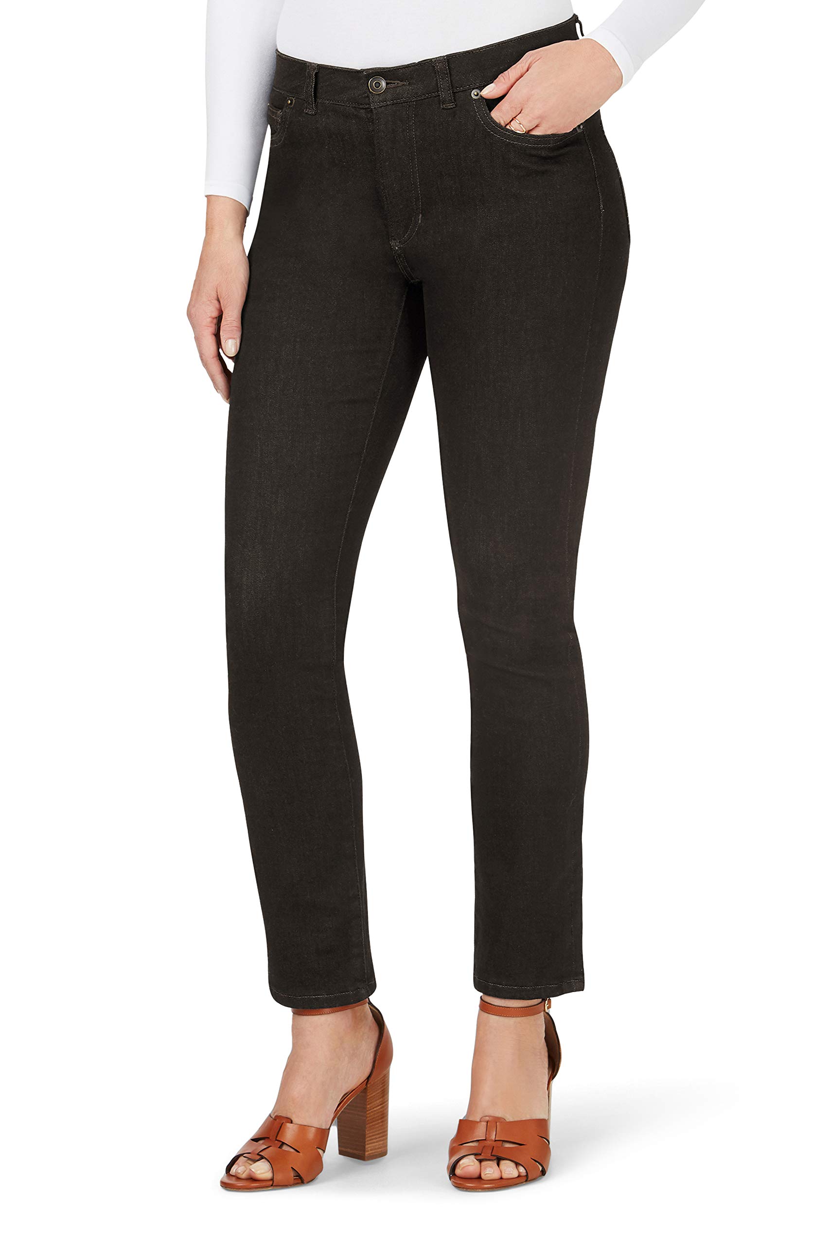 Foxcroft Women's The Downtown Straight Leg Stretch Jean - Comfortable Slim Fit Denim Pants for Work, Casual & Everyday Wear