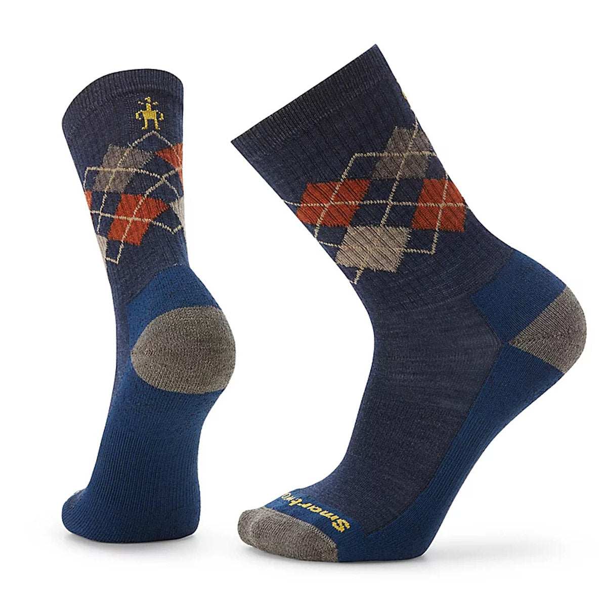 Premium Men's Diamond Pattern Crew Socks - 6-Pack Comfortable Everyday Cotton Socks for Work, Gym & Casual Wear - Breathable Cushioned Ankle Socks for Men