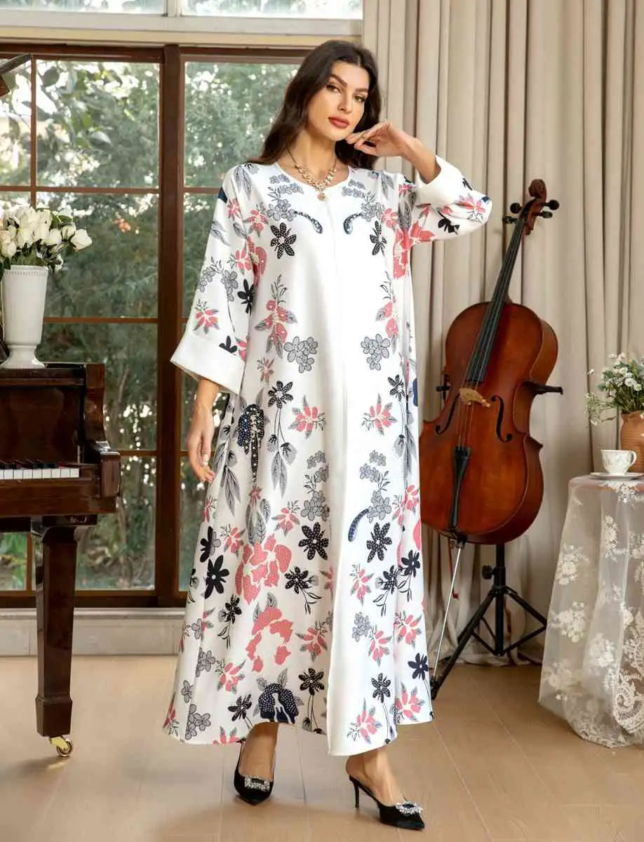 Hotfix Rhinestone Eid Dress - Elegant Burnout Caftan Kaftan for Women | Perfect for Eid Celebrations, Weddings & Special Occasions