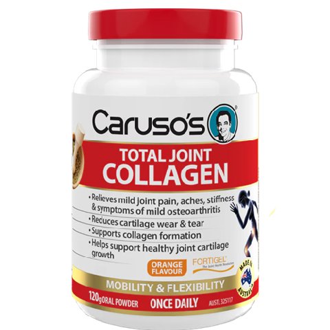 Carusos Total Joint Collagen Powder - Hydrolyzed Collagen Supplement for Joint Health & Mobility - Supports Cartilage & Connective Tissue - Ideal for Athletes, Seniors & Active Lifestyles