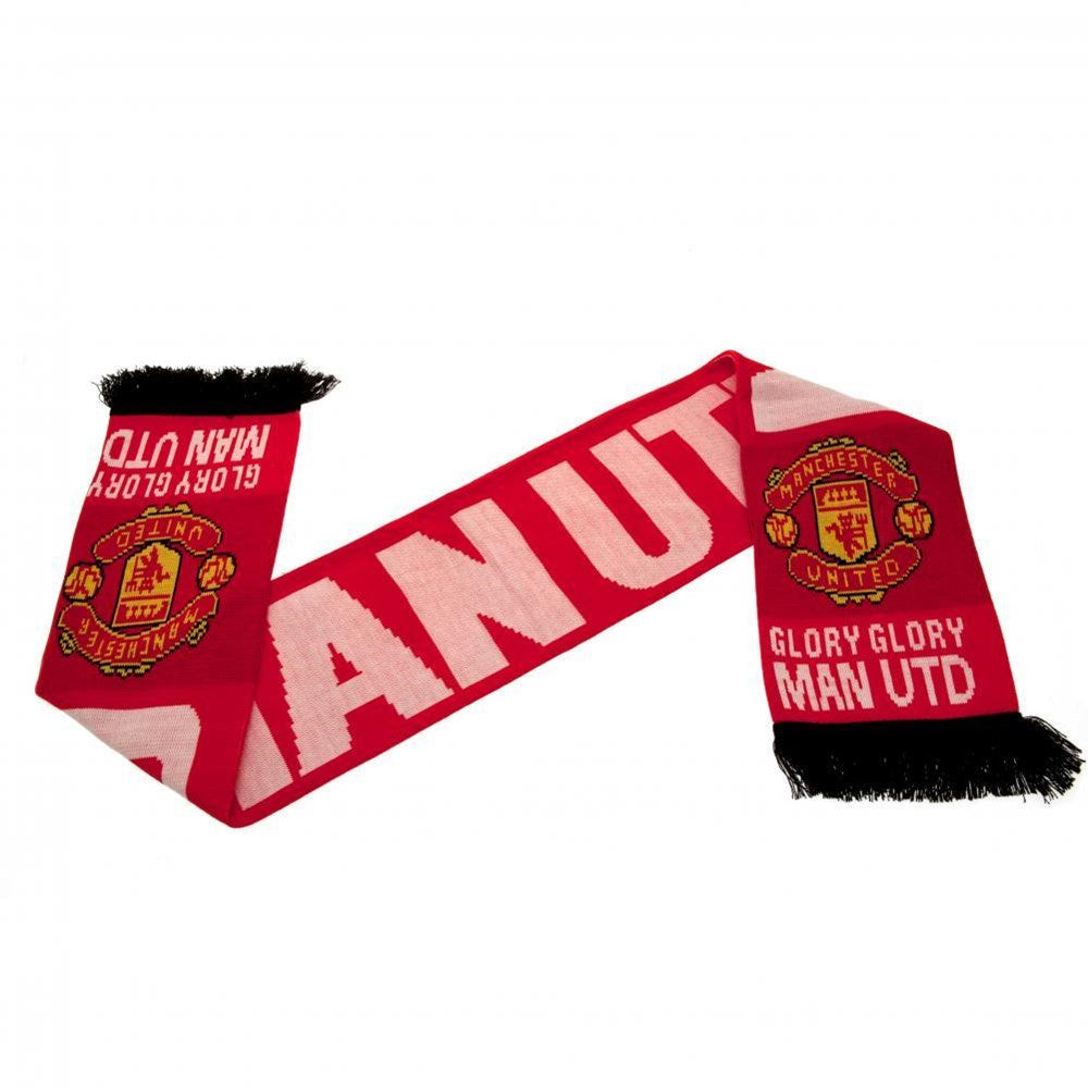 Official Manchester United FC Football Scarf - Red & Black Team Colors, Warm Knit Winter Scarf for Soccer Fans - Perfect for Games, Tailgating & Cold Weather