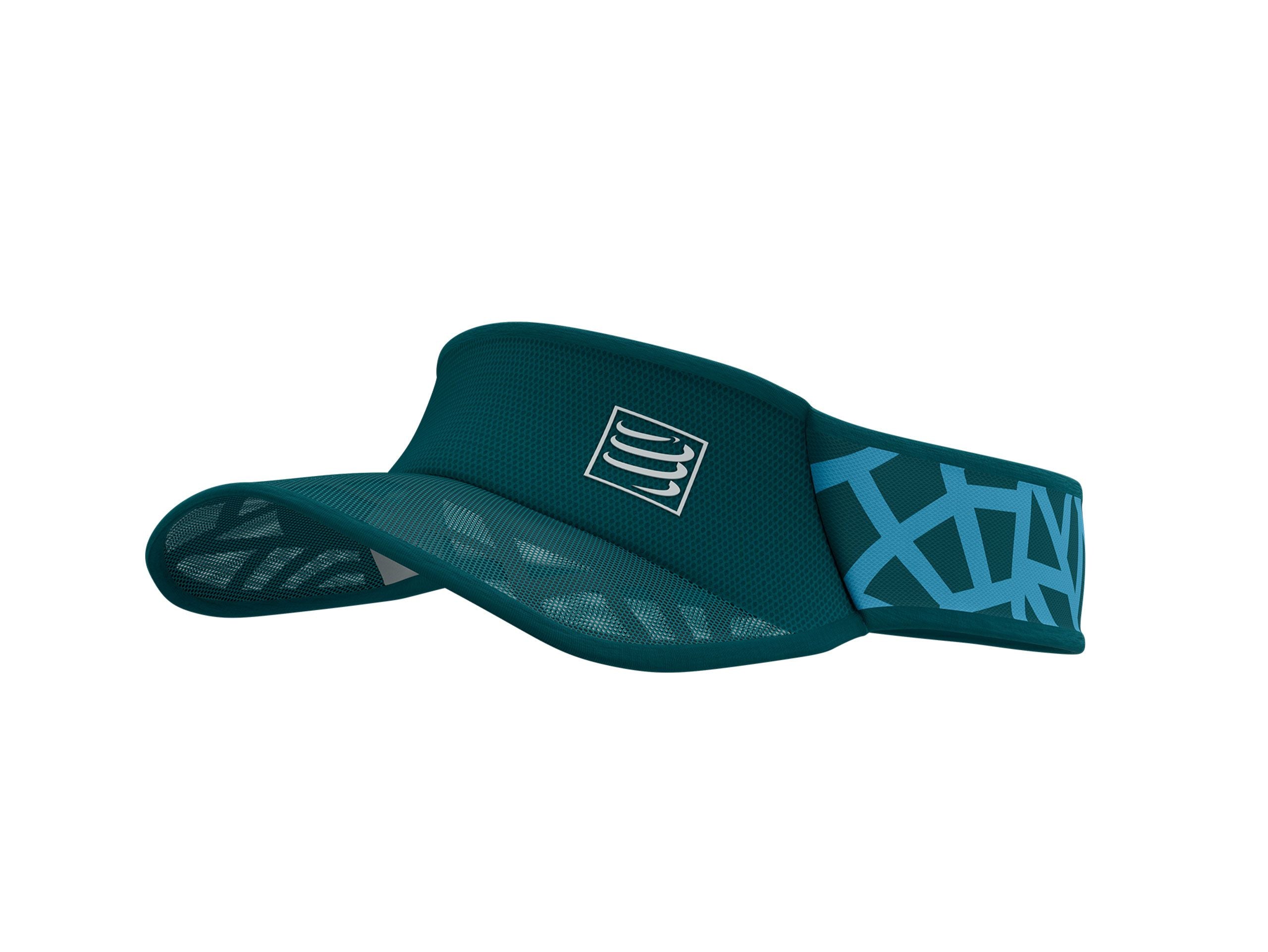Compressport Unisex Spiderweb Ultralight Visor Cap - Shaded Spruce & Hawaiian Ocean - Lightweight Running Hat for Men & Women - Perfect for Outdoor Sports, Hiking, and Sun Protection