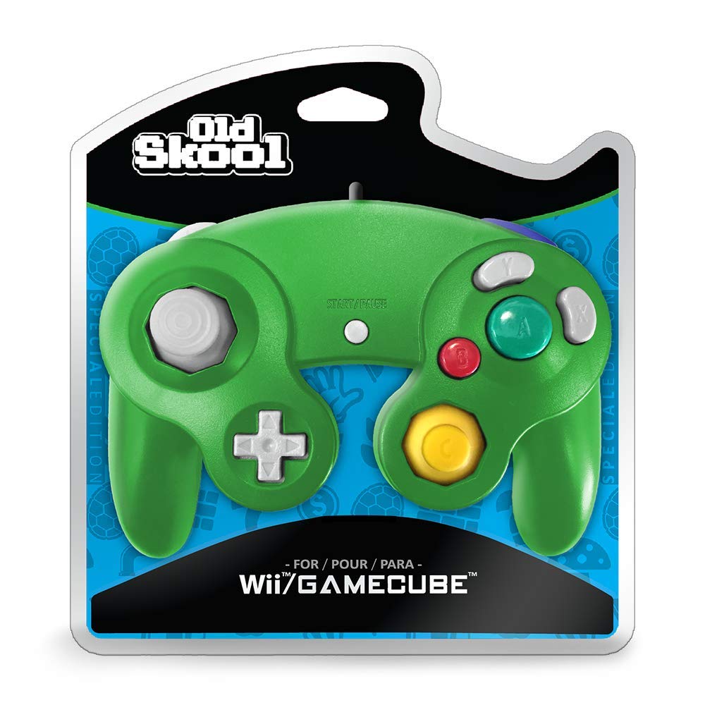 Original Title: Old Skool GameCube/Wii Compatible Controller - Green/Blue Special Edition   Optimized Title: **GameCube & Wii Compatible Controller - Green/Blue Special Edition | Retro Gaming Accessory for Nintendo Consoles | Perfect for Smash Bros, Mario Kart & Classic Games**