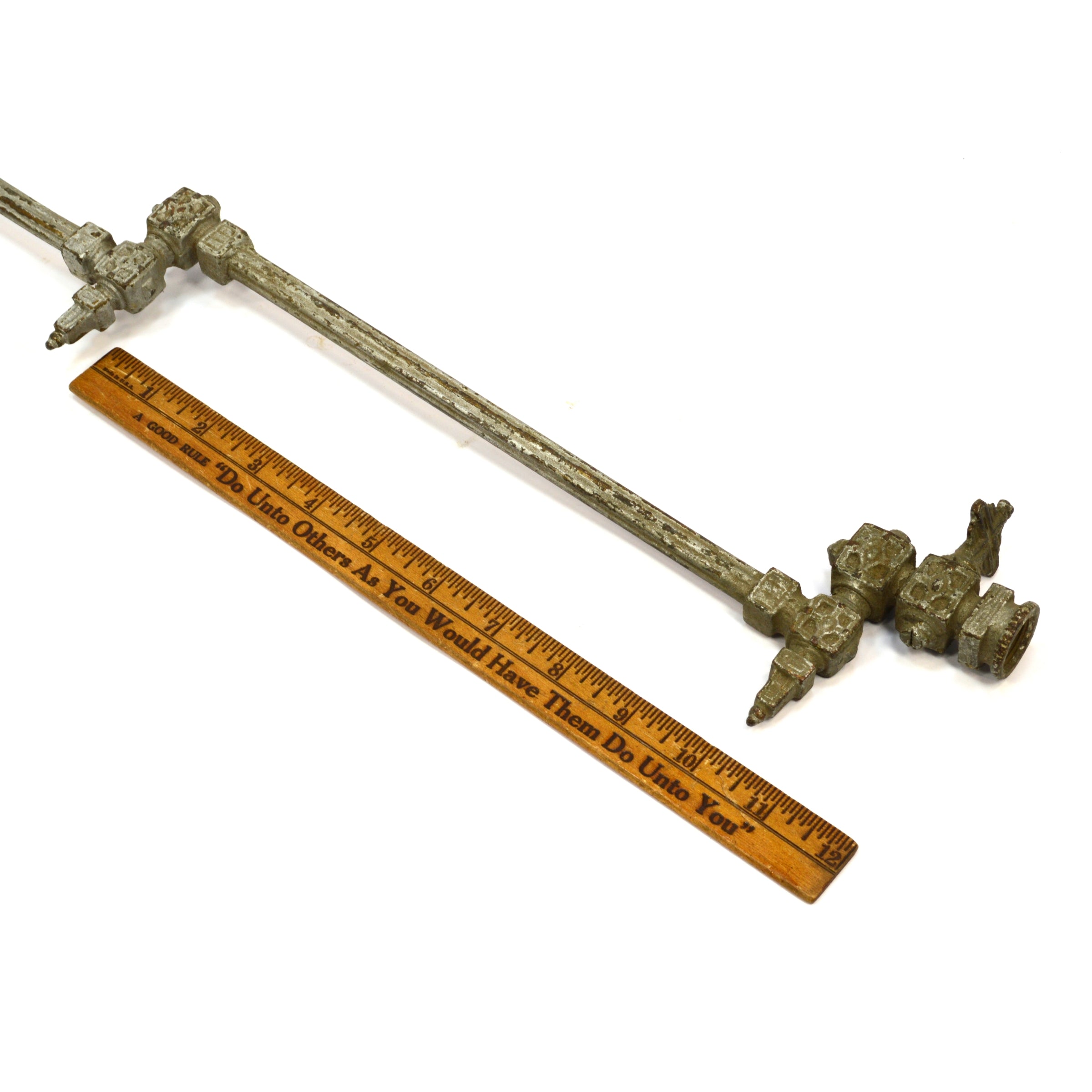 Vintage Ornate Brass Pot Filler Faucet - Double Arm Articulated Kitchen Sink Faucet - Antique Salvaged Hardware - Perfect for Farmhouse & Victorian Style Kitchens
