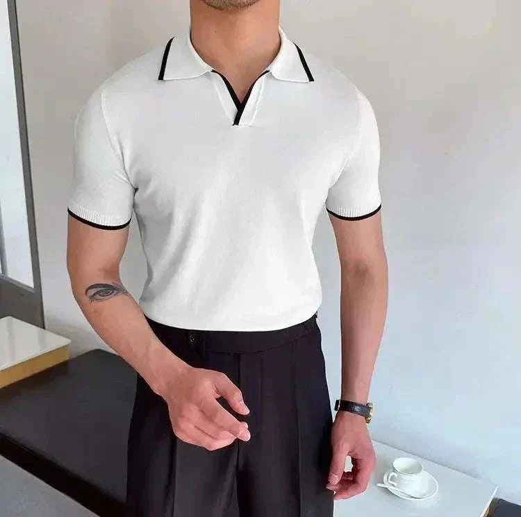 Men's Polo Collar Relaxed Fit T-Shirt - Comfortable Casual Short Sleeve Shirt for Everyday Wear, Golf, and Outdoor Activities