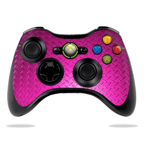 Protective Vinyl Skin Decal Wrap for Microsoft Xbox 360 Controller - Pink Diamond Plate Design | Gaming Accessory for Enhanced Grip & Style