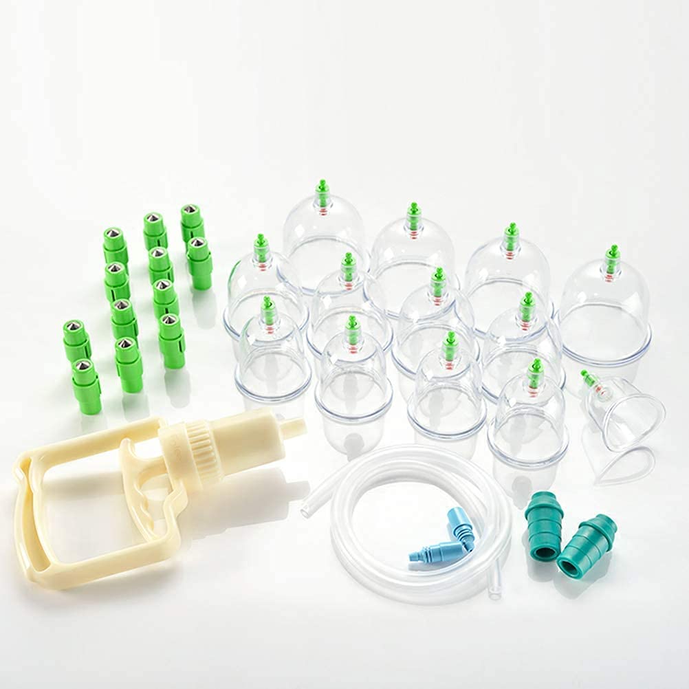 Premium 12-Piece Cupping Therapy Set - Vacuum Suction Cups for Pain Relief & Muscle Relaxation - Home Massage Kit for Back, Neck & Shoulder Pain Relief - Perfect for Spa, Yoga & Physical Therapy