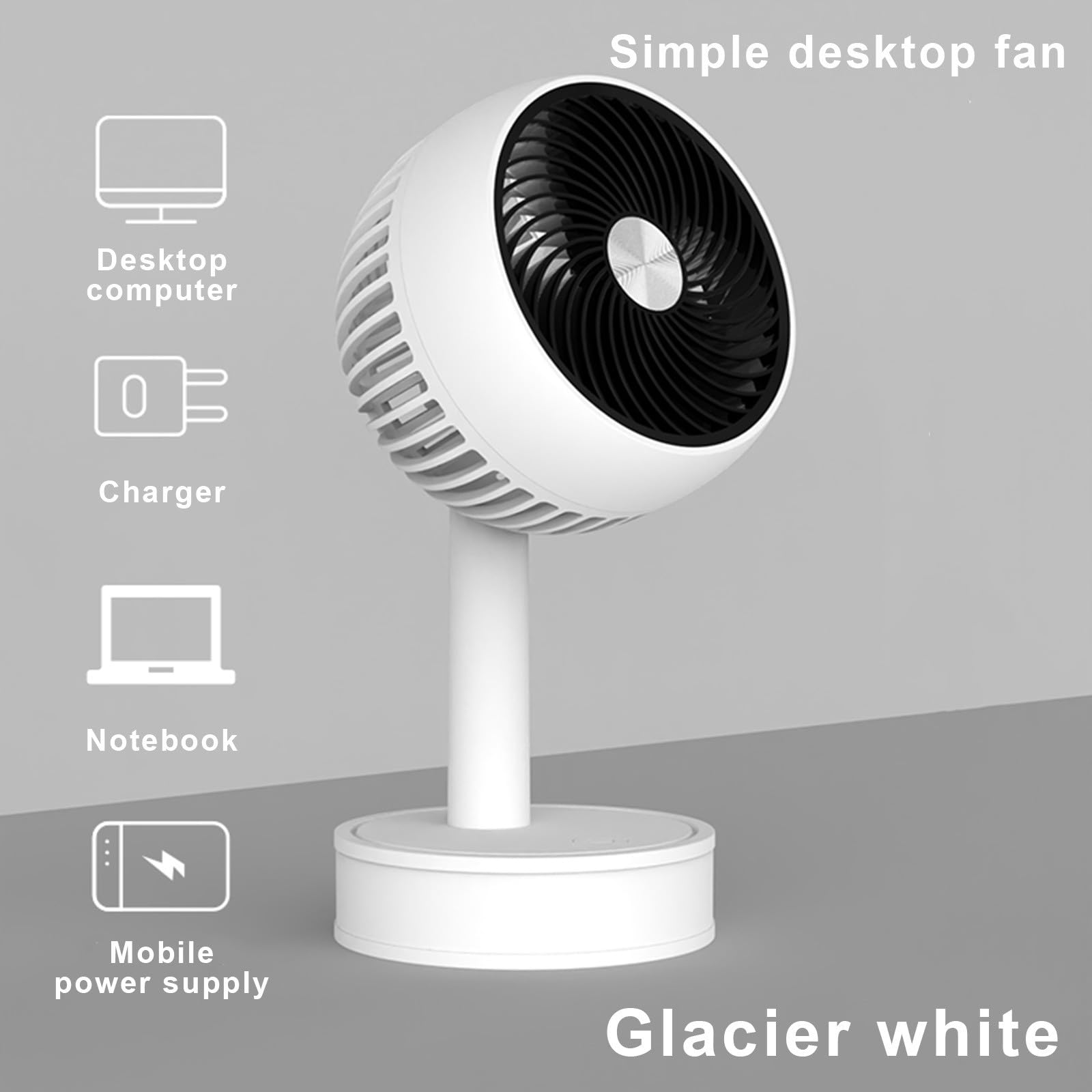3-Speed USB Portable Cooling Fan - Quiet Electric Desktop Air Cooler for Bedroom, Office & Personal Use | Mini Air Conditioner for Home, Travel & Workspace